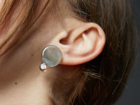 Gilson Opal Flat Sphere Earrings