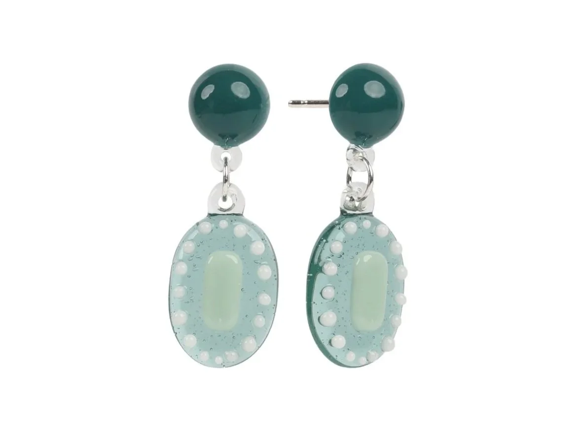 Cabochon Cluster Drop Earrings