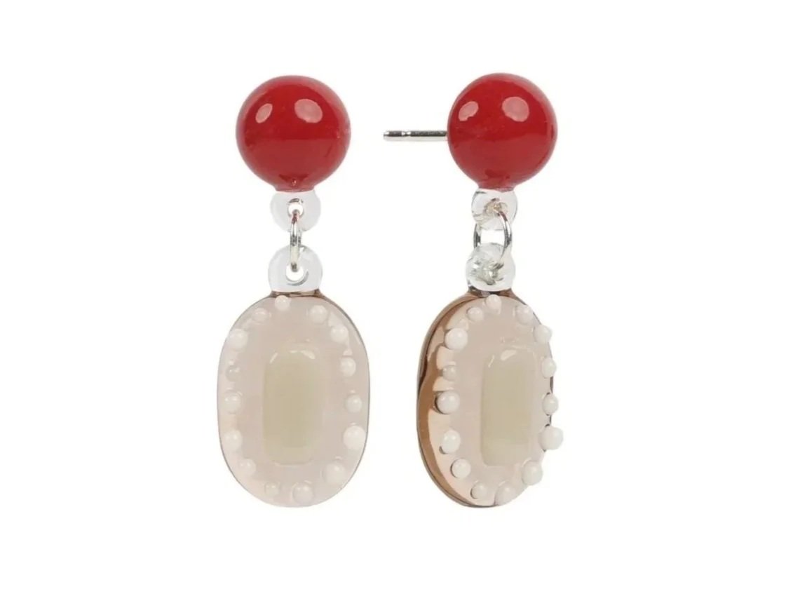 Cabochon Cluster Drop Earrings