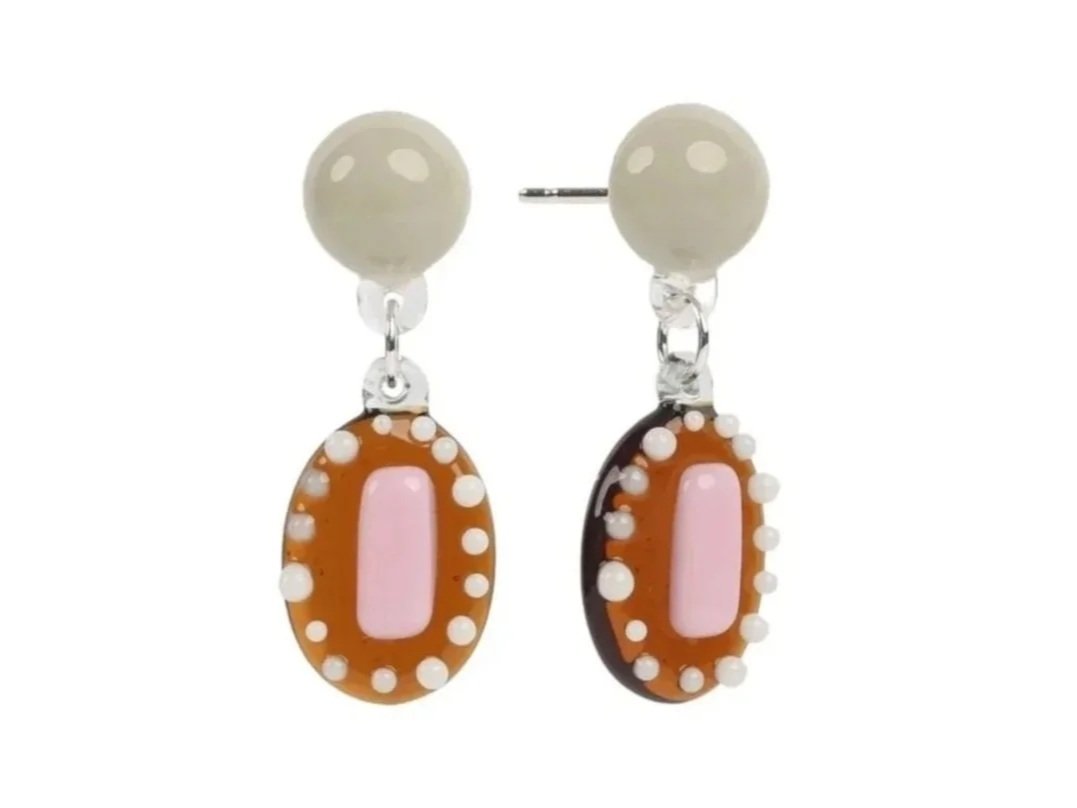 Cabochon Cluster Drop Earrings
