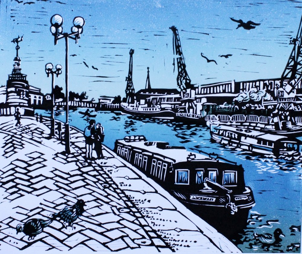Linocuts, hand printed in small editions