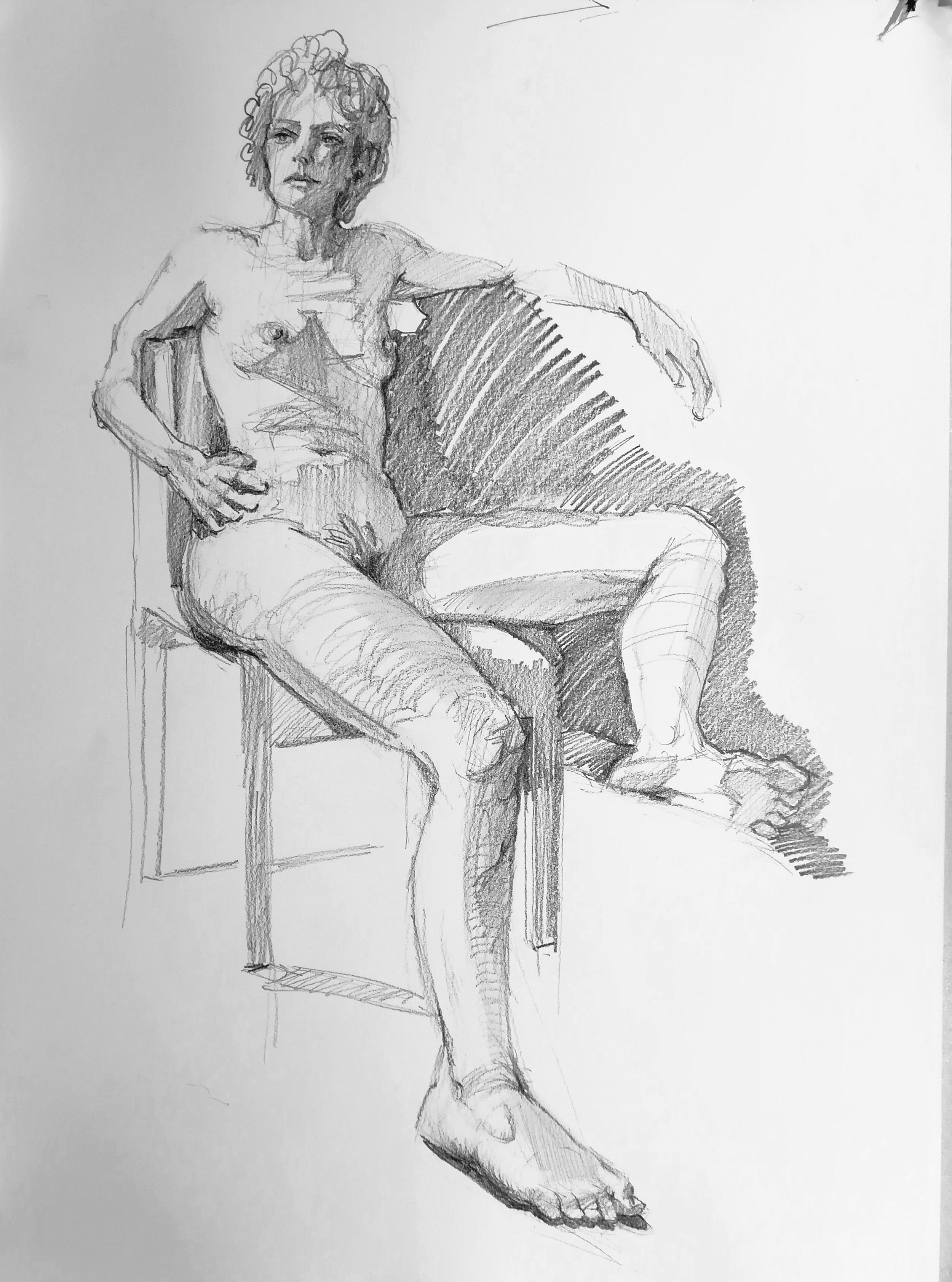 Graphite pencil life drawing