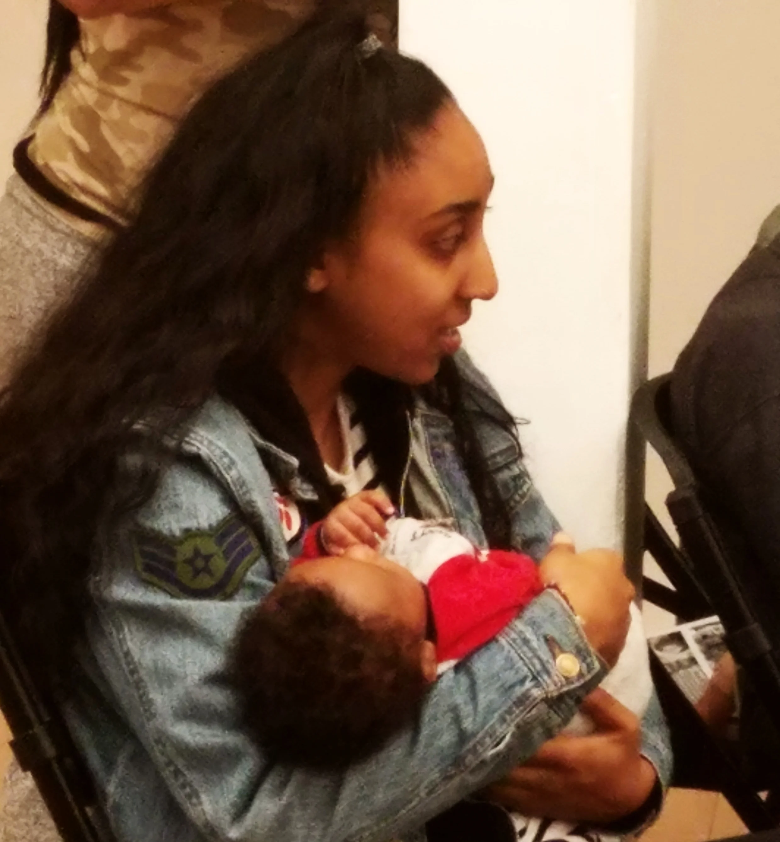 Pictured: Maile (Hatch Birth &amp; Postpartum Doula Trainee) and her client Cy'maya's son, De'ronne Jr.&nbsp;