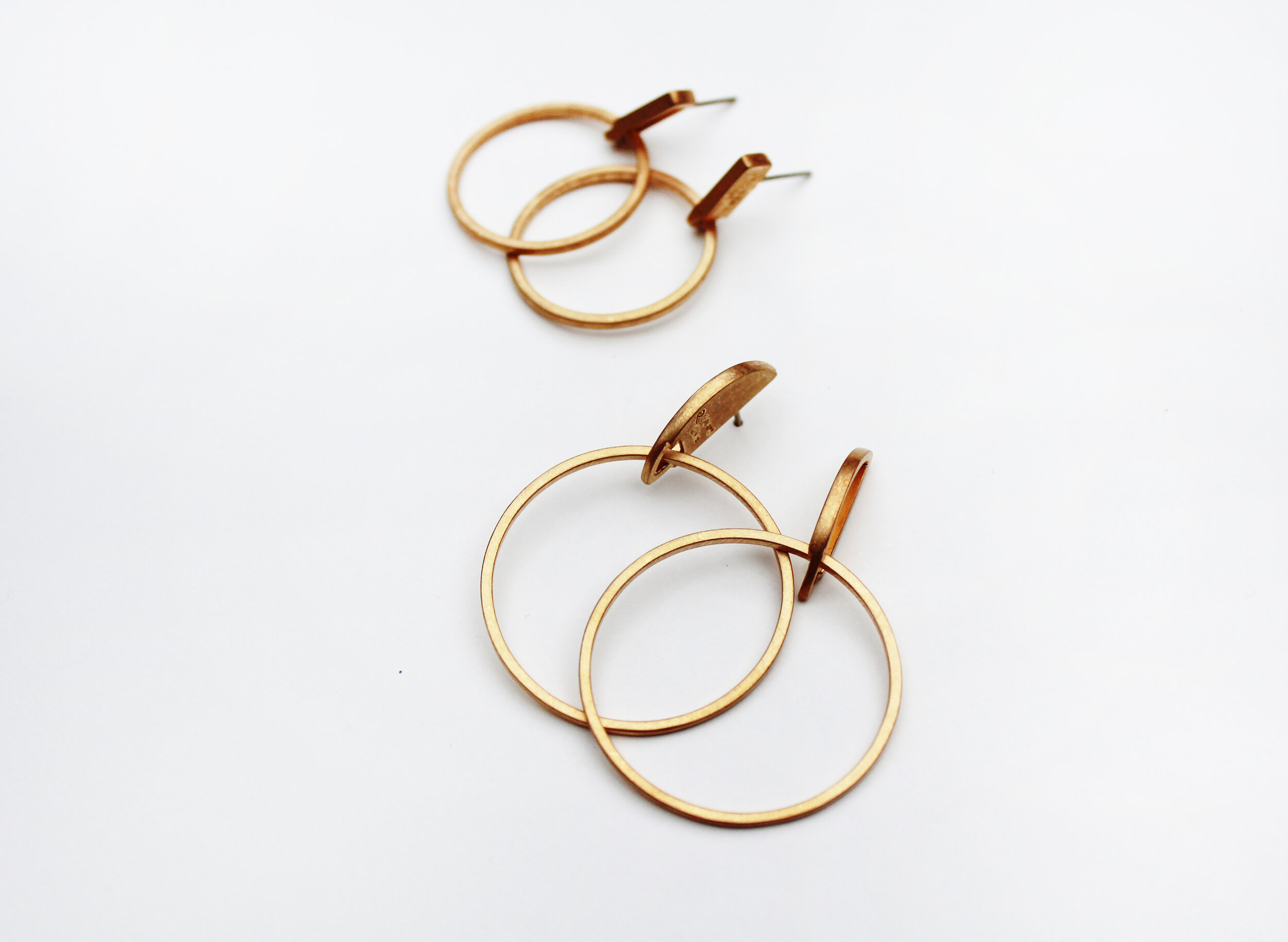Spinning Gold Ring Earrings 
