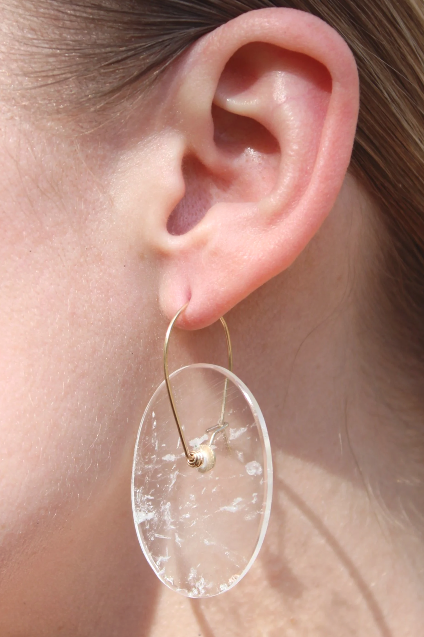 Clear Rock Crystal Balance Earrings