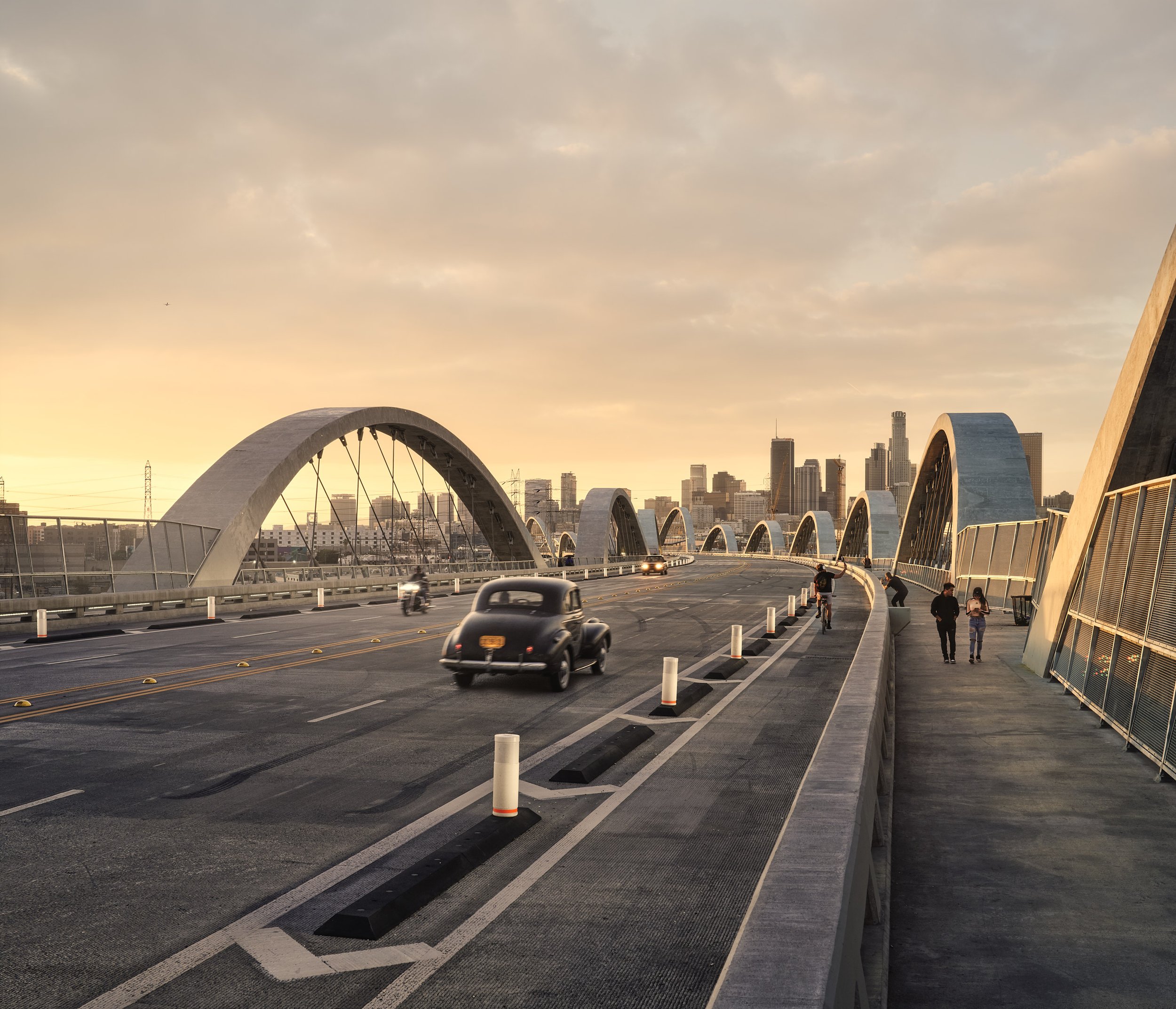 6th Street Viaduct Sunset: Los Angeles California 