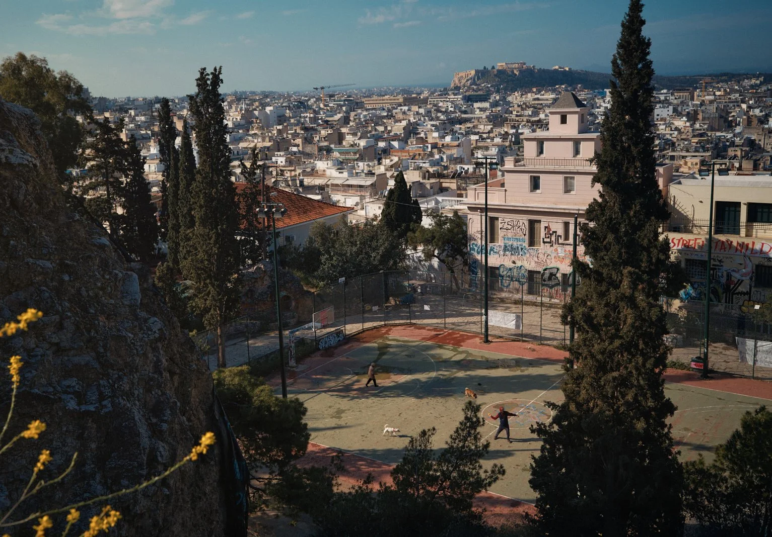 Miami-los-angeles-parks-architectural-photographer-basketball-court-athens-greece-Philopappou-hill.jpg