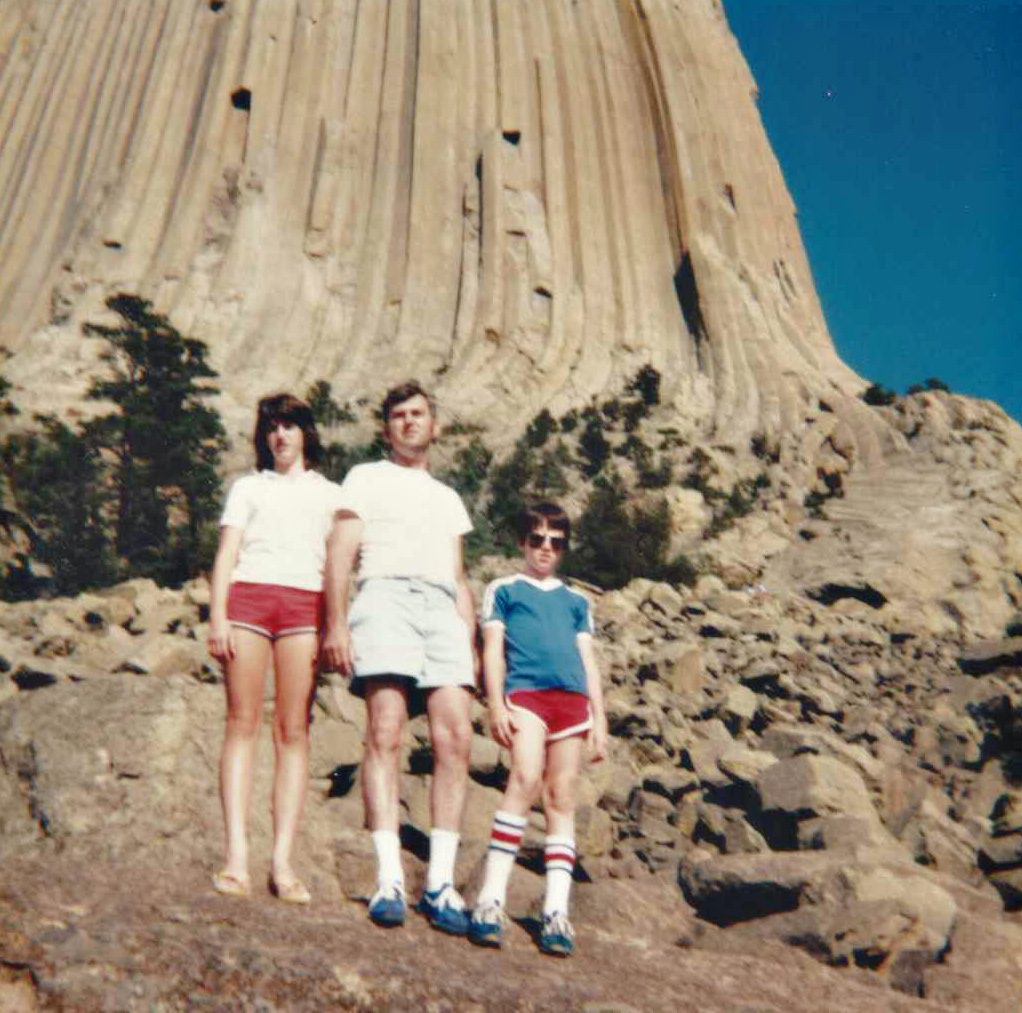 August of 1982, Devil's Tower National Monument. Kodak Instamatic. The awkward kid on the right went on to become the first person to dribble a basketball and fly a fighter jet at the same time. 