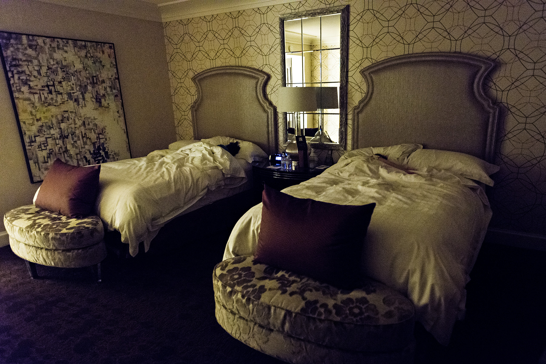 The kids are sacked out in our hotel in Las Vegas. We logged 4,278 miles in three weeks. They deserved the rest. Nikon D800, 17-35mm lens @ 22mm, iso 3200, f2.8, 4/10ths sec.