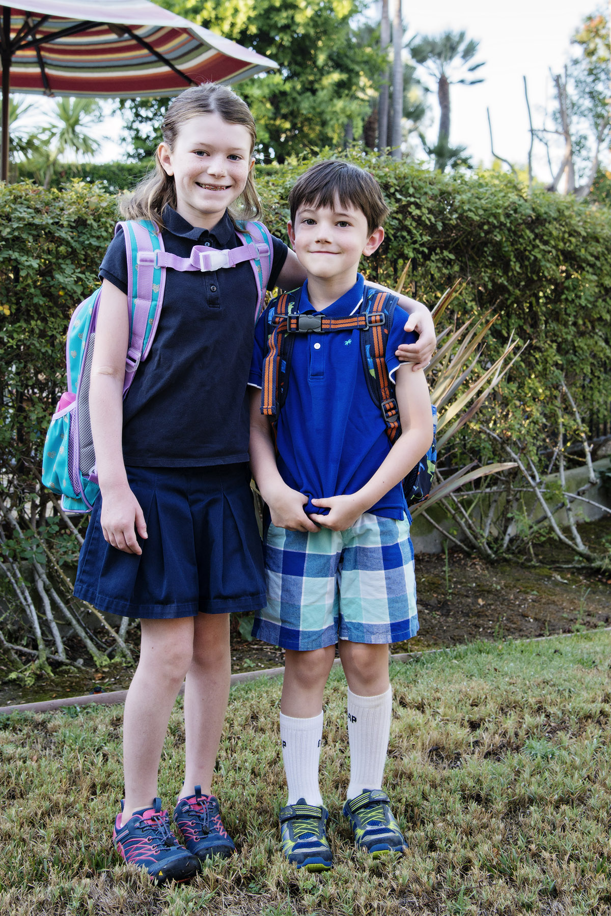 First day of fourth grade and kindergarten. Nikon D800, 24-120mm lens @ 44mm, iso 500, f5.6, 1/125 sec.