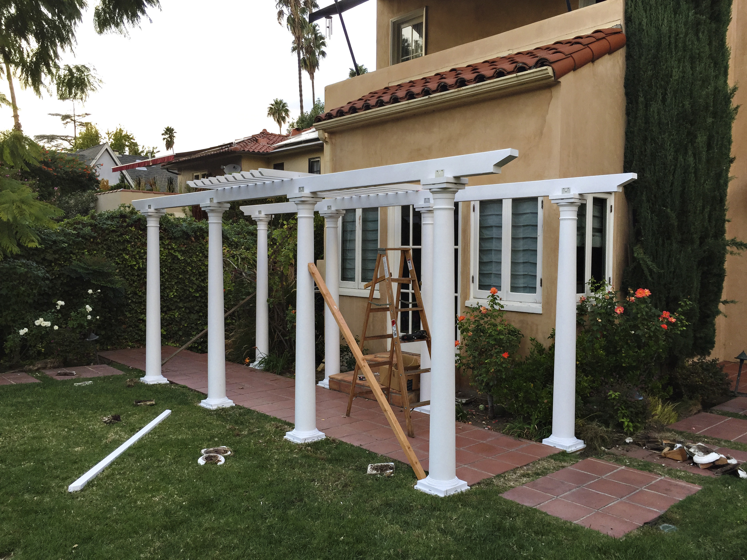 My pergola project is nearly complete. Lifting a 20' 2x6 over my head was worth a month at the gym. iPhone 6.