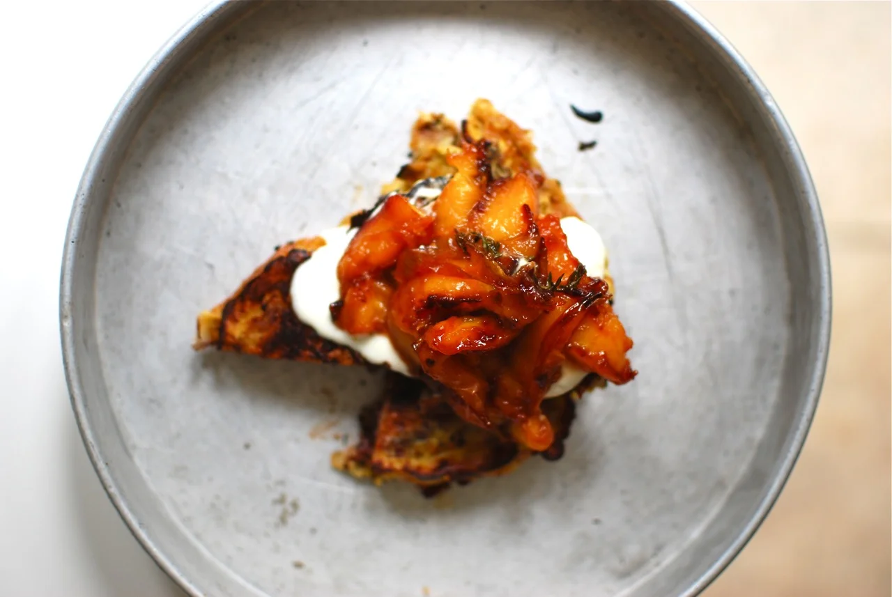 Stale Pain au Chocolat + Overripe Nectarine Compote