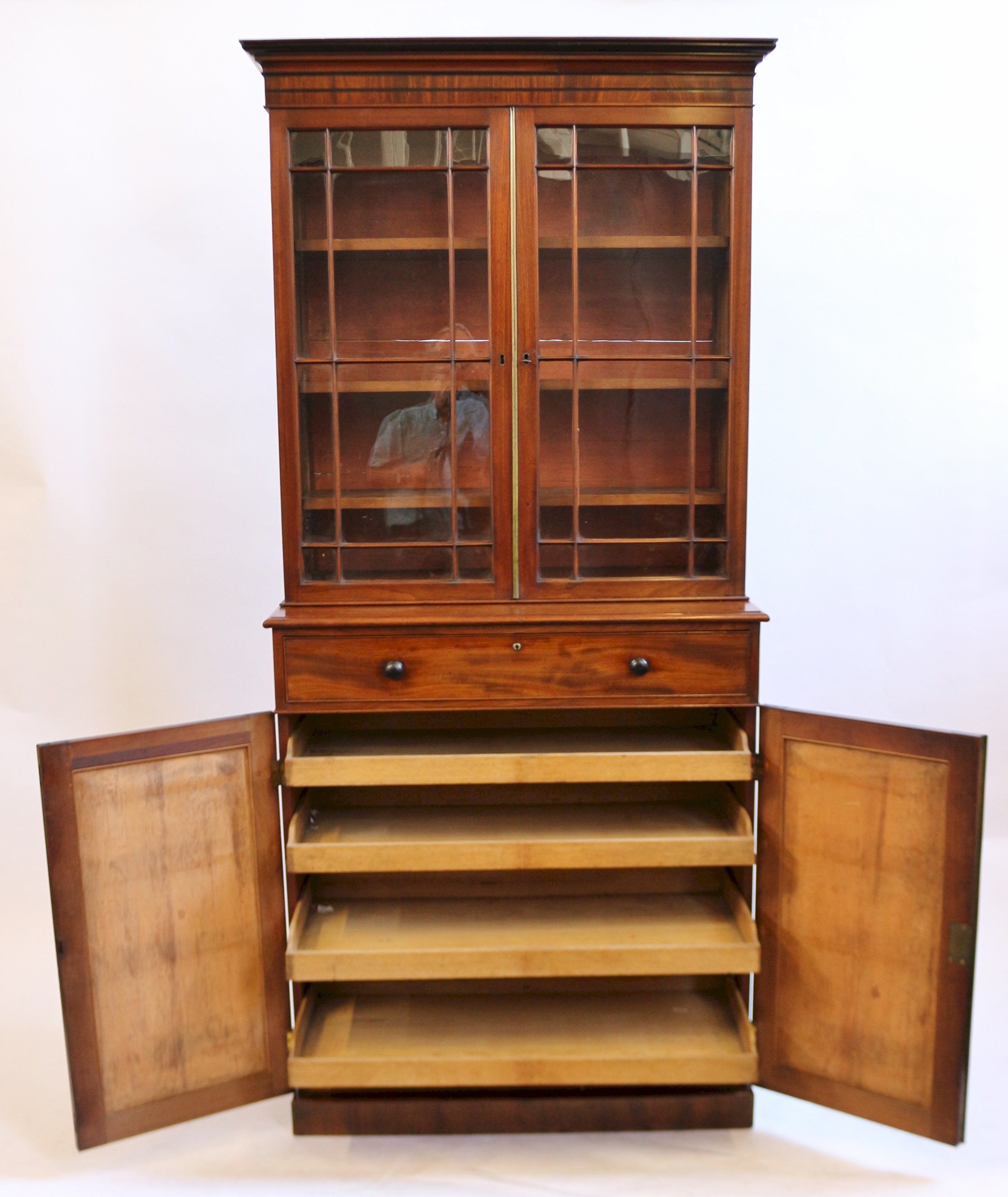 George 1v Mahogany 2 Door Cupboard Base Bookcase