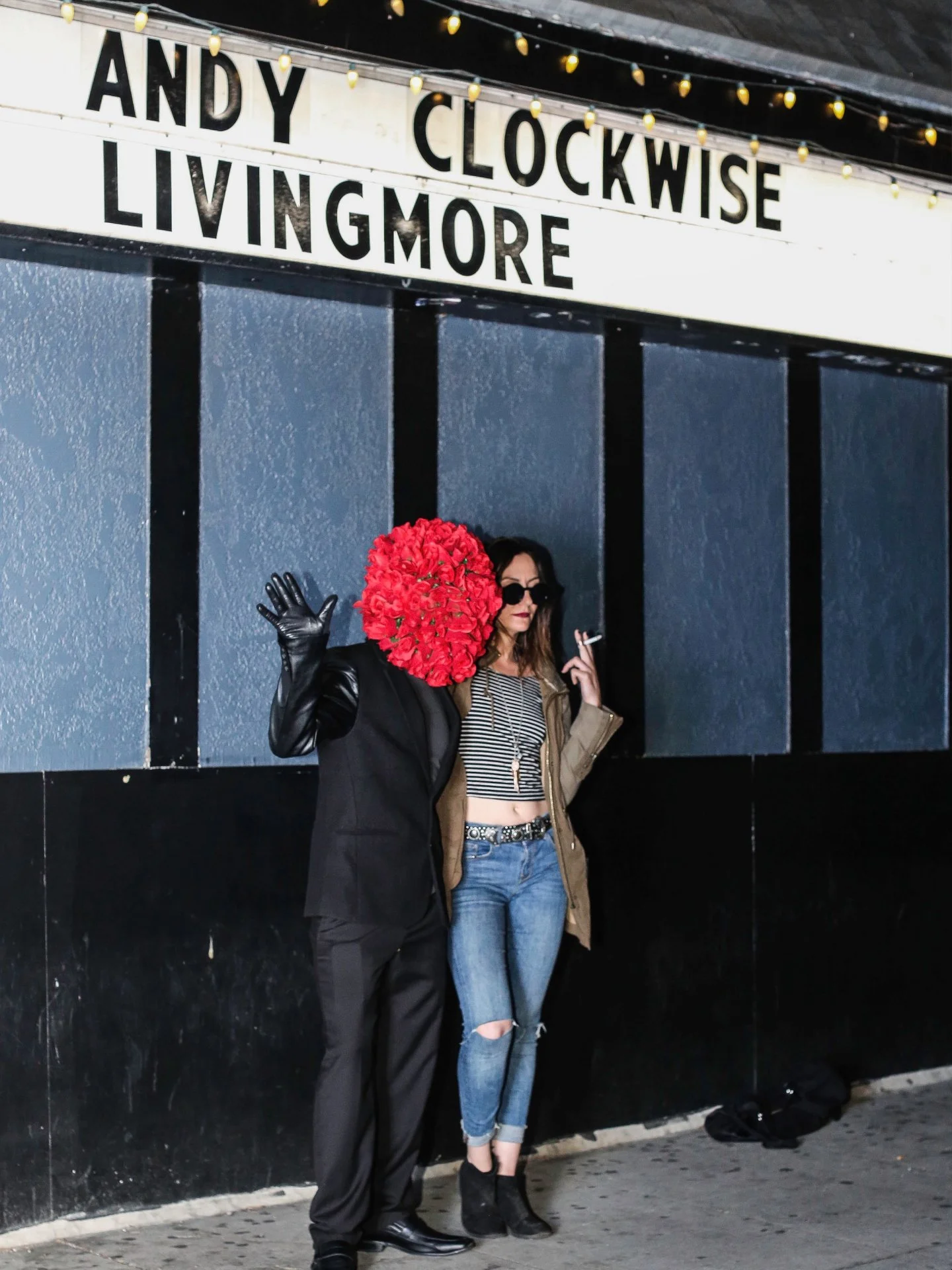#Some memories from backing up the hard drive for #fbf: Is that still a thing ? Well, enjoy, dingbats. 

1. Outside The Satellite. R.I.P. The flowerhead man paid us a visit and took a photo with Kaitlin. Photo by Say Cheese and Die ? 

2. A young, ea