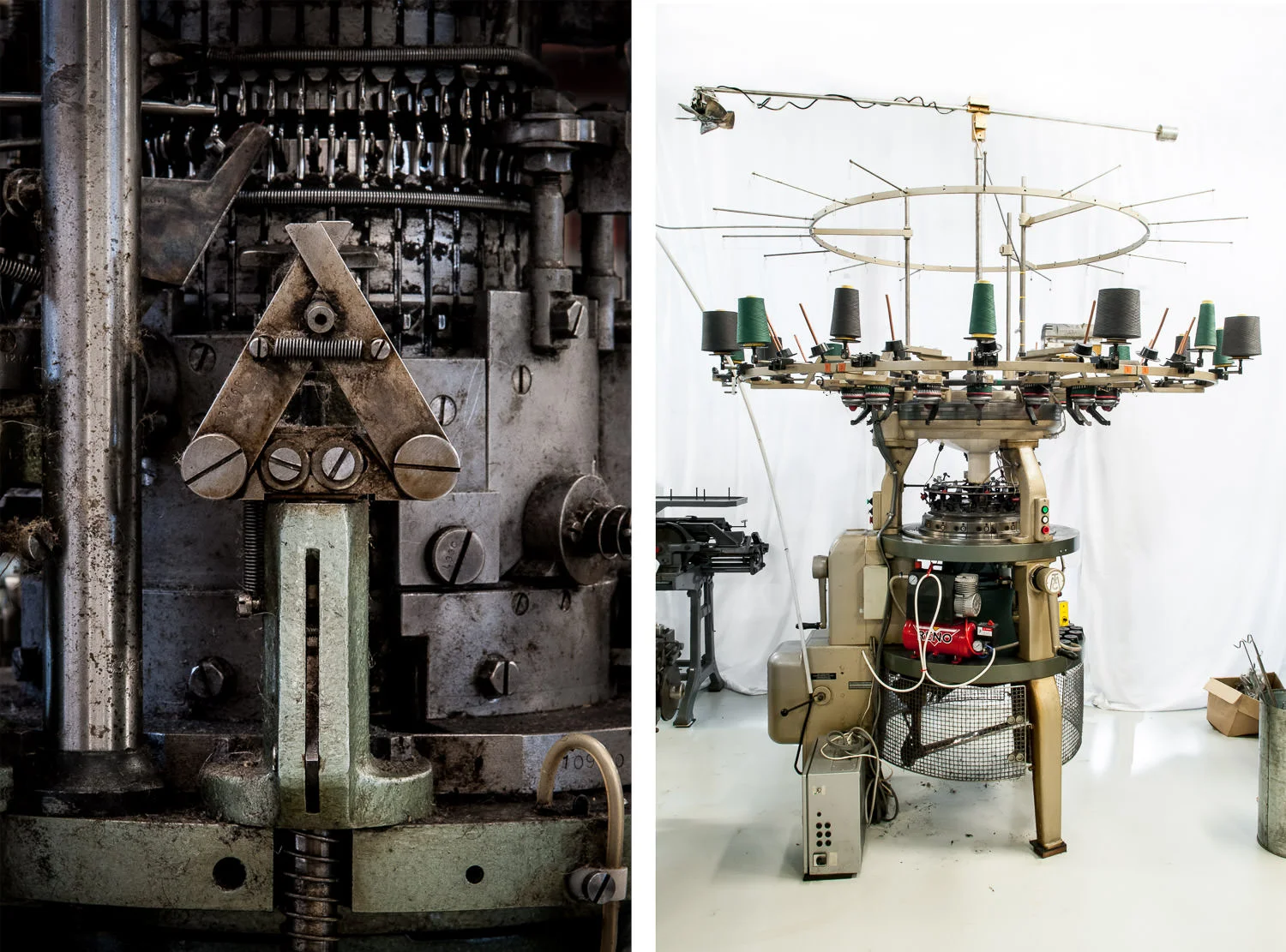 Knitting machine at S.N.S. Herning, Denmark