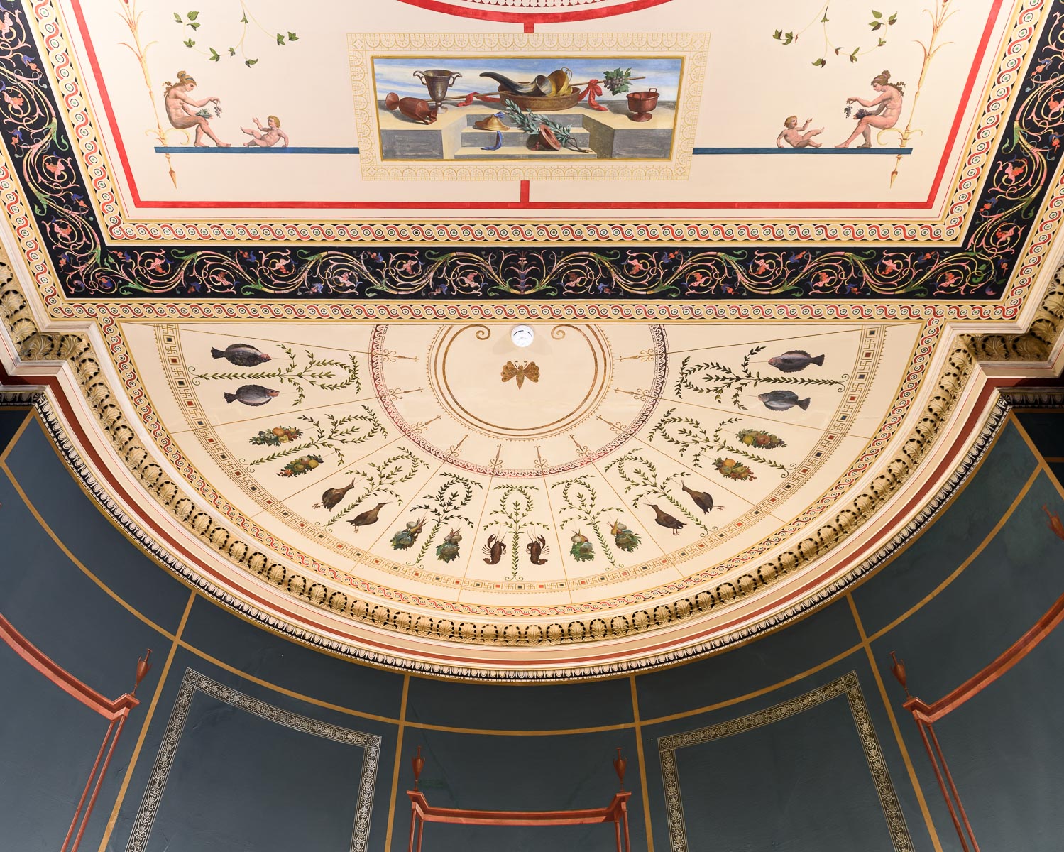  Cieling of the Numismatic Museum, which houses one of the largest collections of coins, ancient and modern, in the world. Founded in 1838 