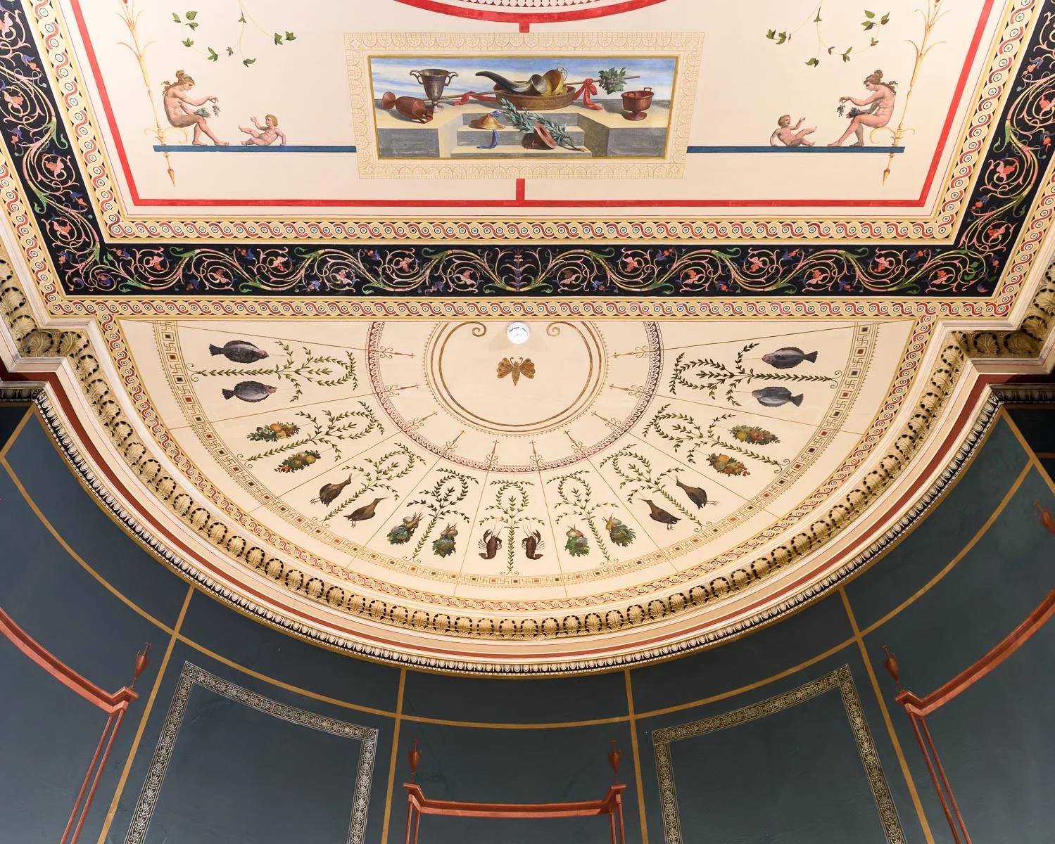 Cieling of the Numismatic Museum, which houses one of the largest collections of coins, ancient and modern, in the world. Founded in 1838