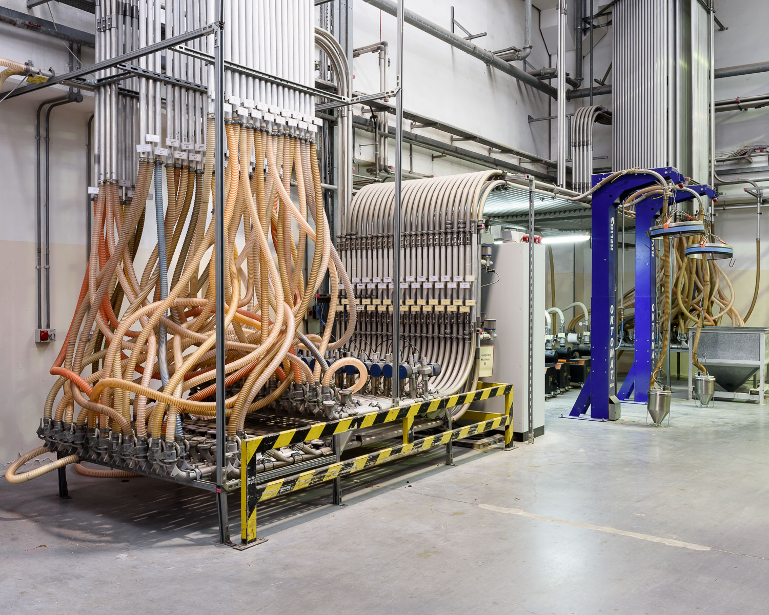 "The Octopus", a machine that sucks and blows plastic pellets around the factory.
