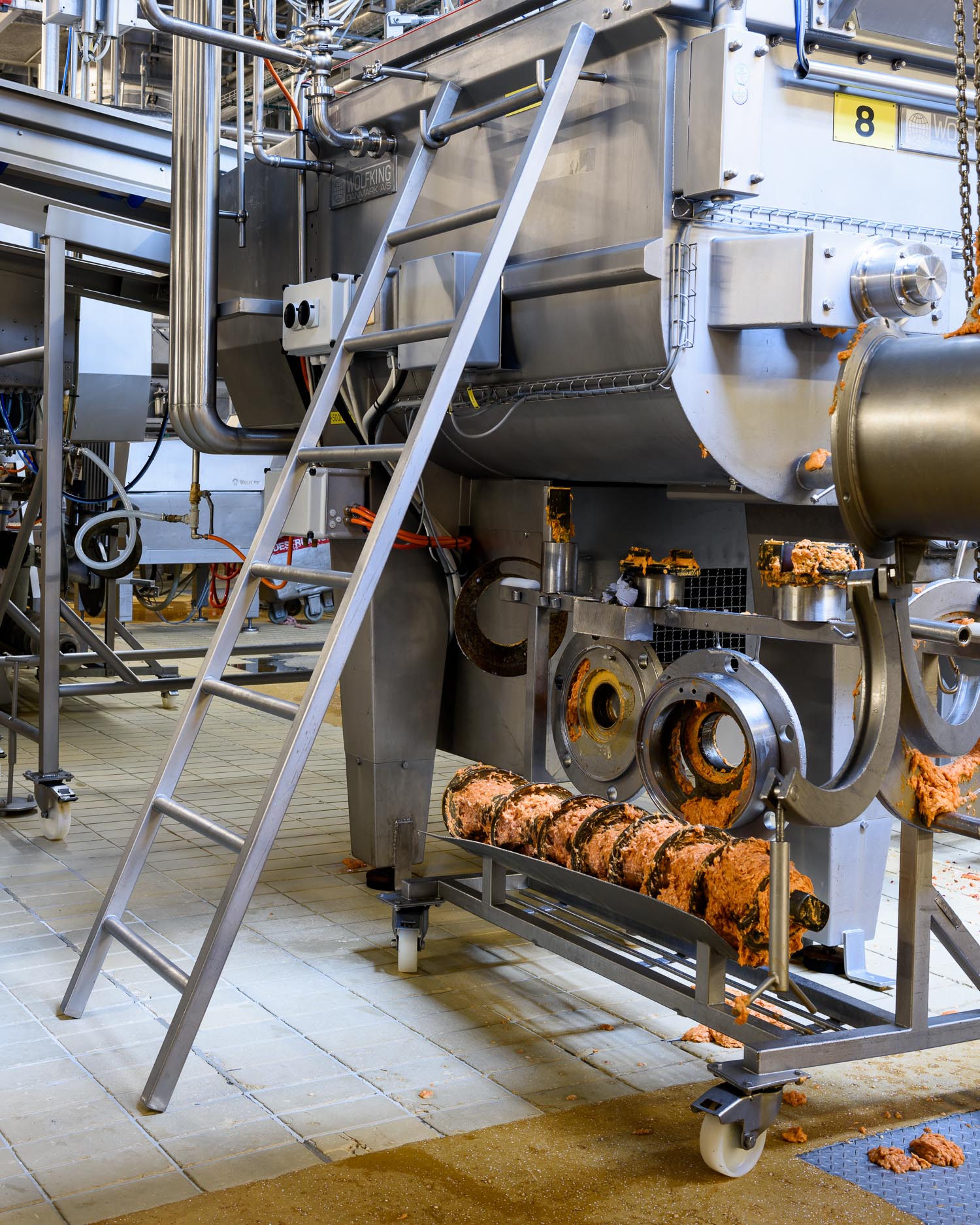  Part of a grinder that has been producing Mezcla de Jamonilla, a sandwich spread for the South American market that mixes pork, peppers and cheese. 