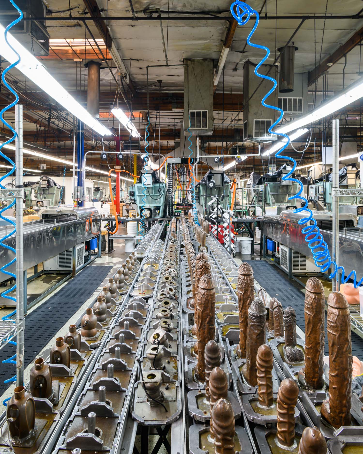 The factory floor at Doc Johnson in Los Angeles, where 450 employees produce 75,000 pleasure products per week
