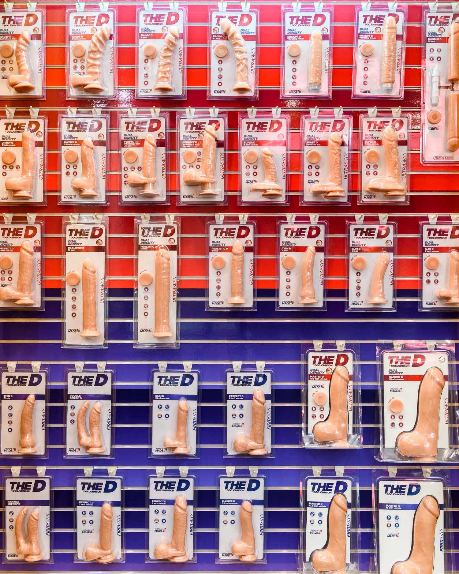 Dildos produced by Doc Johnson. Established in 1976, the family run company is the largest manufacturer of sex toys in the US