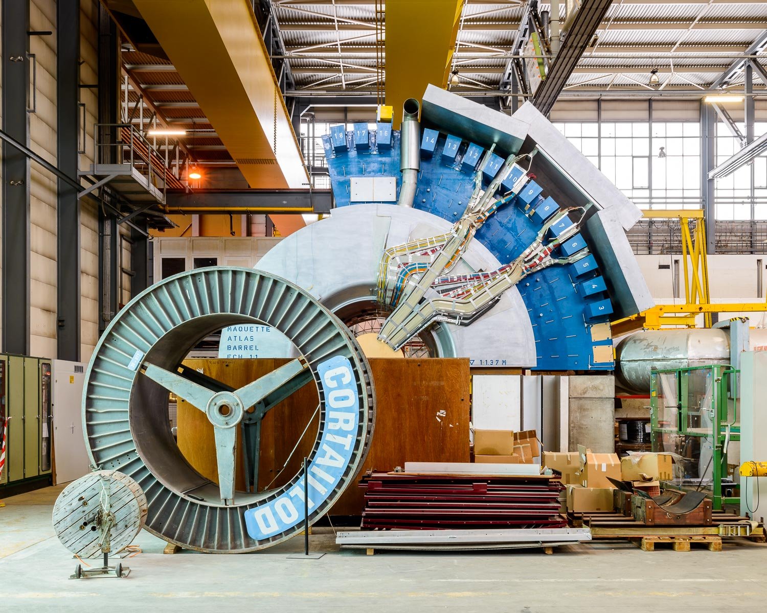 Plywood mock-up of part of the ATLAS Detector, CERN, Switzerland, 2013