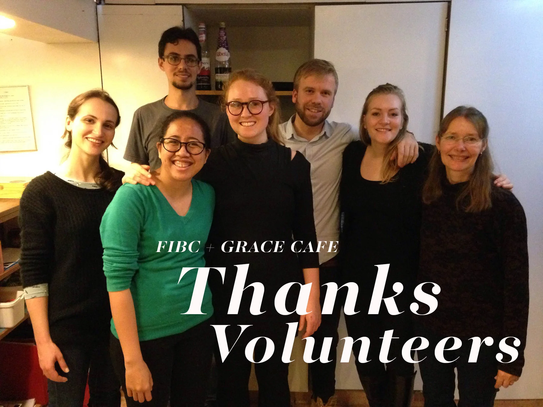 FIBC Volunteers, serving dinner to the homeless men and women at Grace Cafe in December.