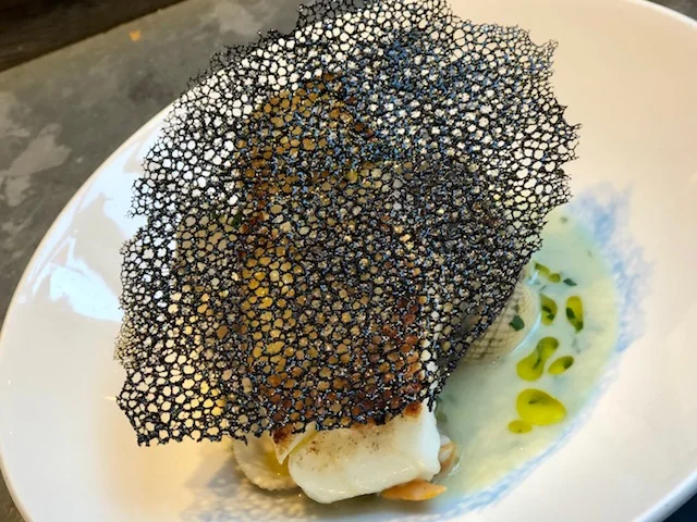 Skrei cod and cockles with squid ink, 64 Degrees, Brighton