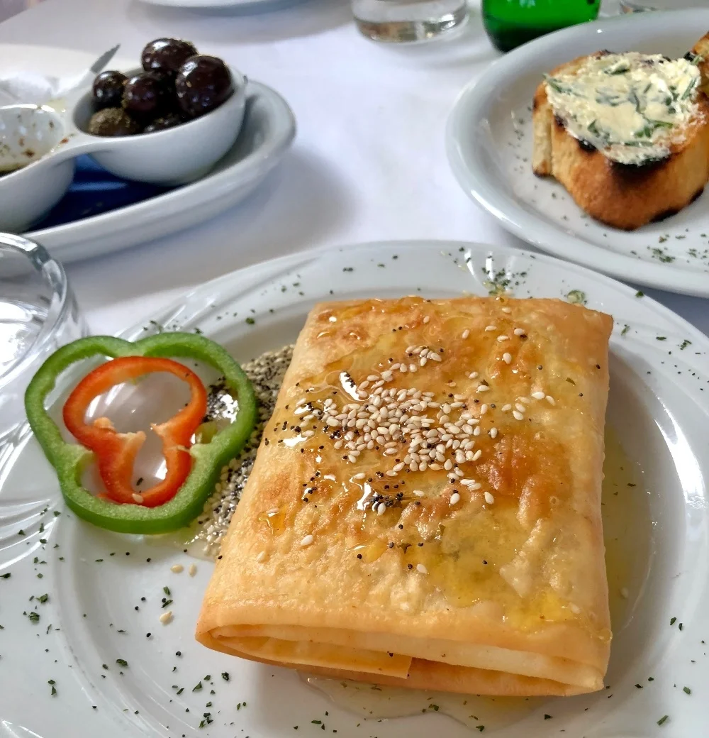- Feta and filo with honey