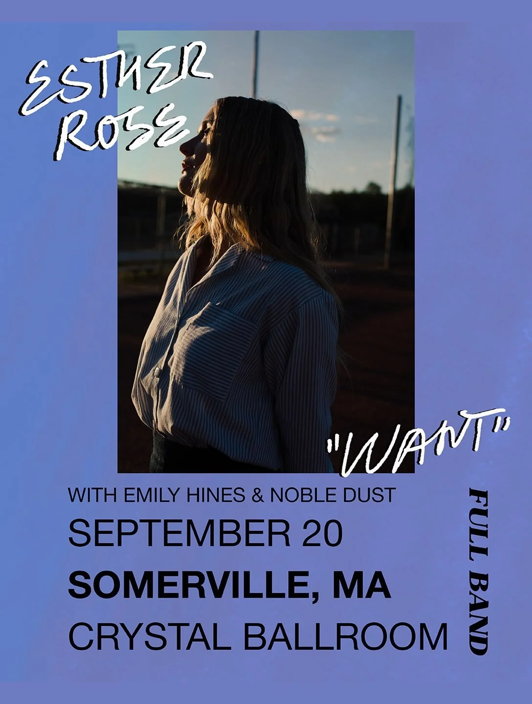 TOMORROW! ✨Opening for @therealestherrose and @emilyhiines at @crystalballroomsomerville! Thrilled to have @justin.percussion sitting in with us 🥁 Come rock and roll 🥳