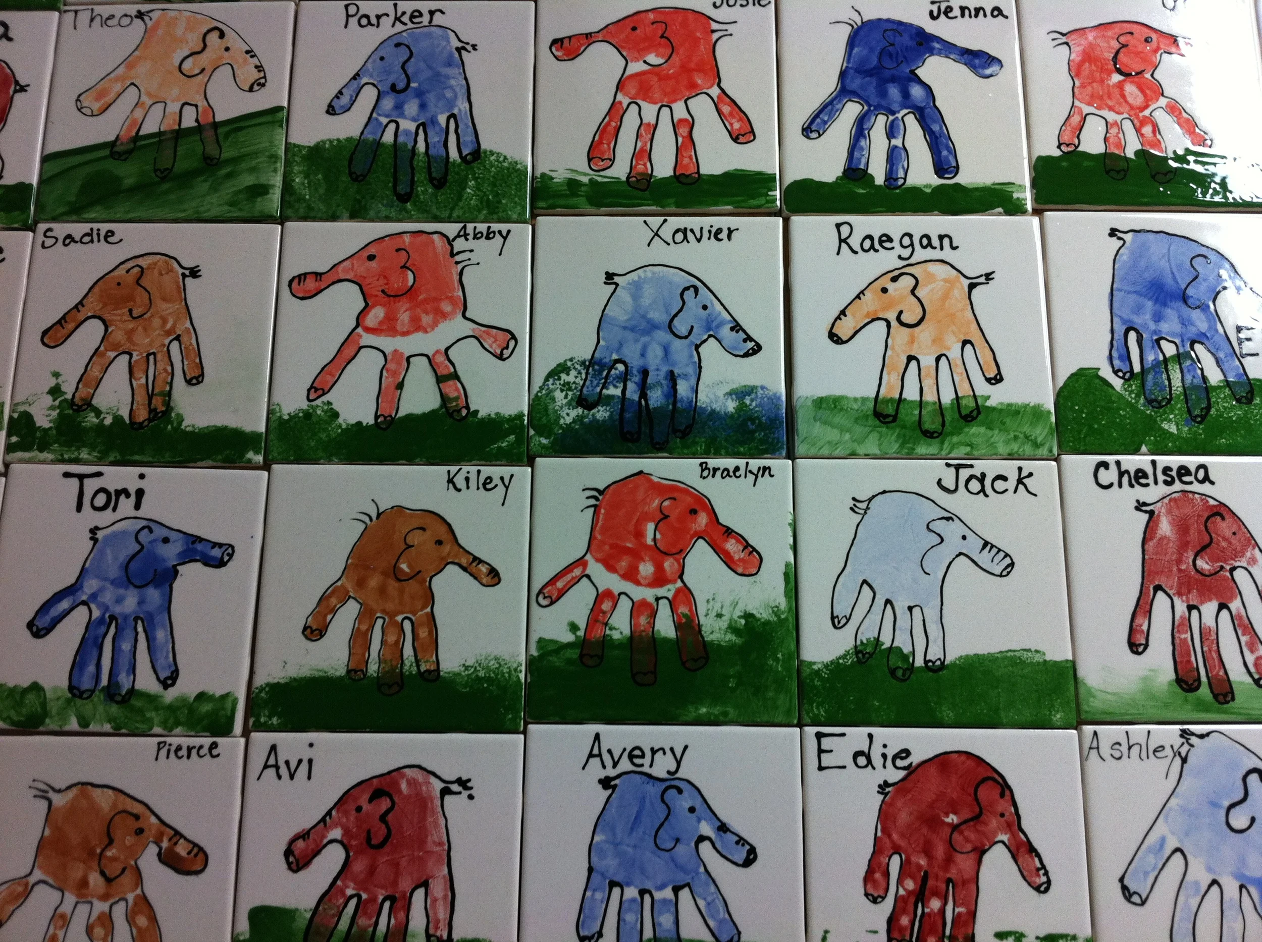Preschool hand prints. Sherwood Oaks Christian Church