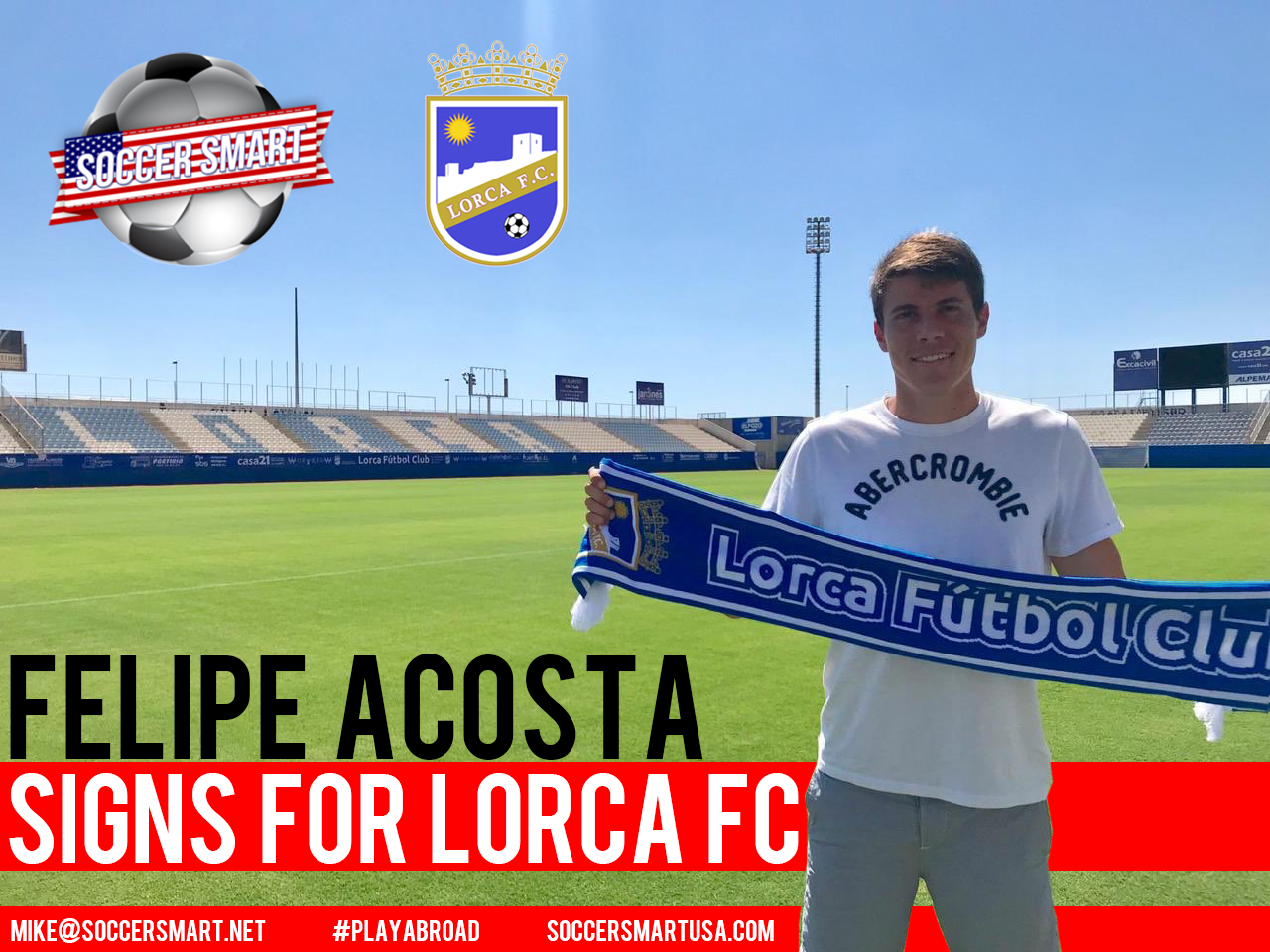 Soccer Smart player Felipe Acosta has signed for Lorca FC!