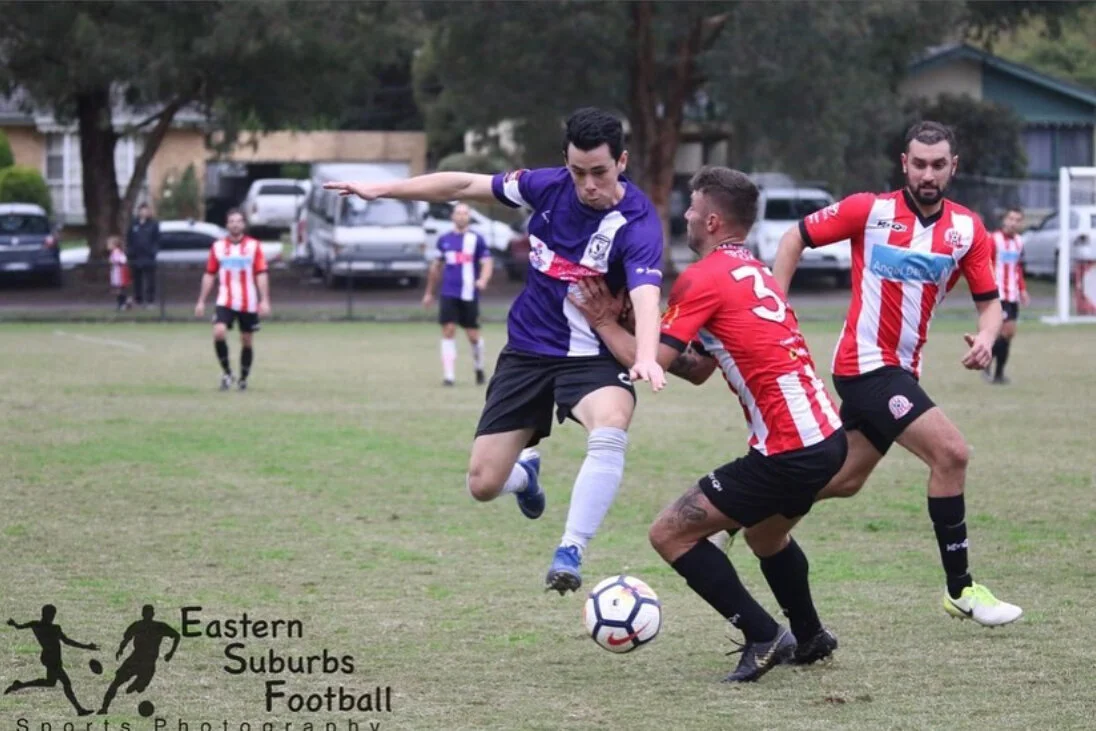 Brennan (in purple) won the league after we helped him find a club to play football in Australia