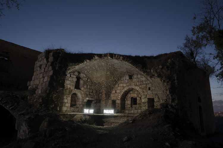 THE HIT PARADE, Two on location light boxes, Li`a (former Palestinian village bombed and evacuated during 1948 War), 2014, digital c-print, 28.5" x 40" and 40" x 60" inches, from the series Facts On The Ground