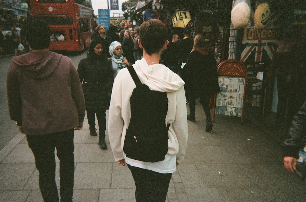 SUEDE BACKPACK AND CASHMERE HOODIE