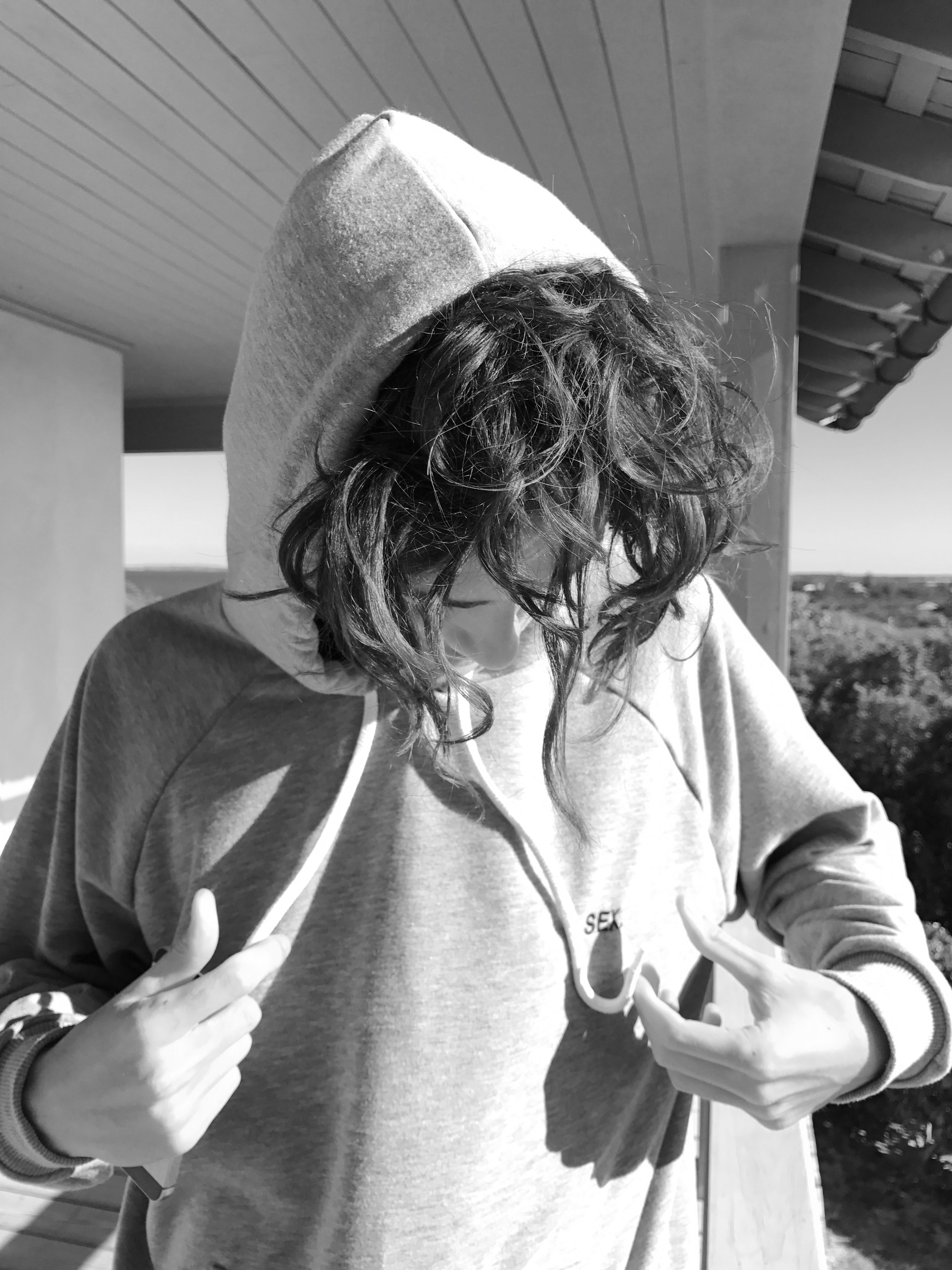 OLI GREEN FOR SEX. CLOTHING IN GREY COTTON HOODIE