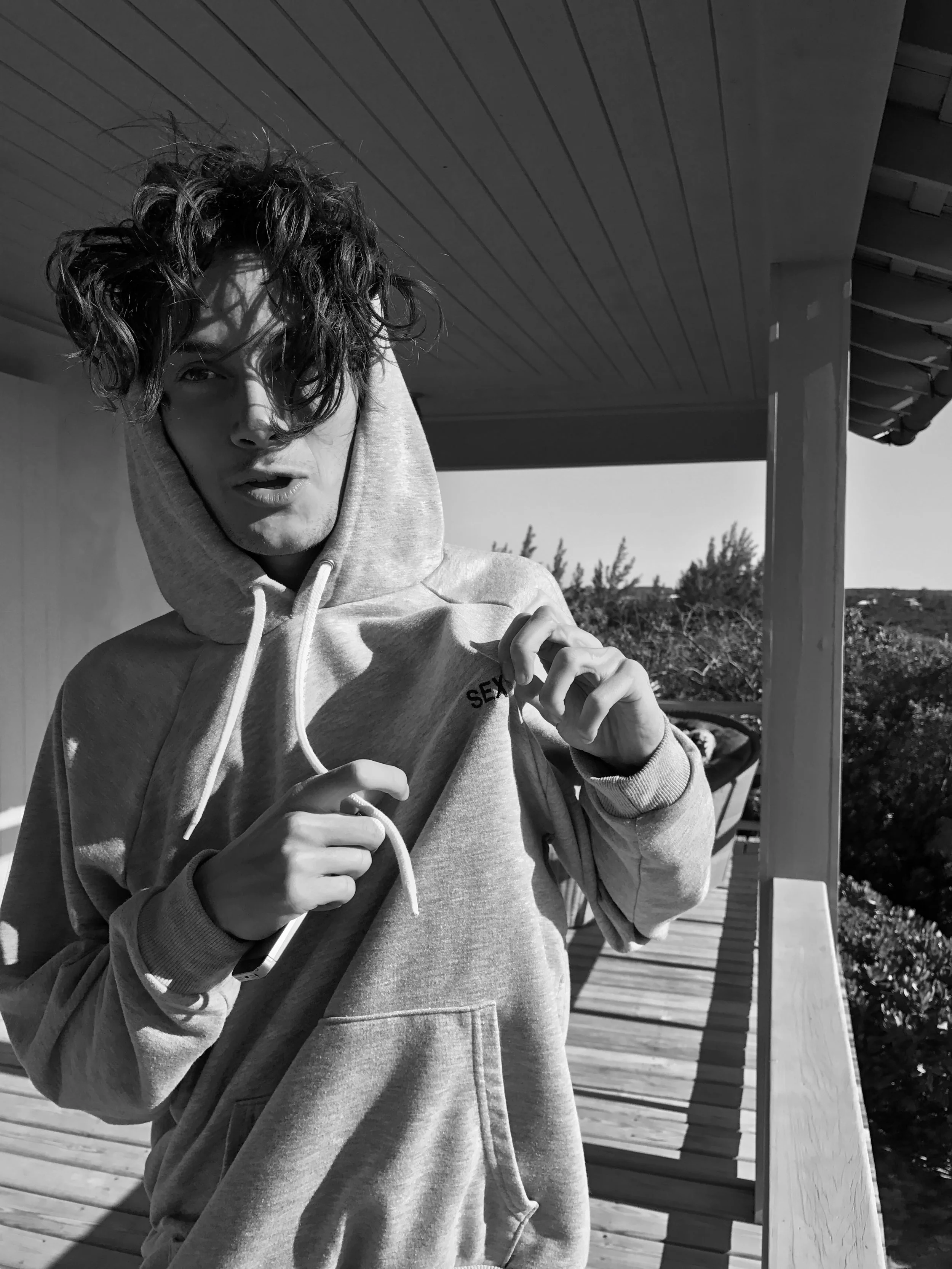 OLI GREEN FOR SEX. CLOTHING IN GREY COTTON HOODIE