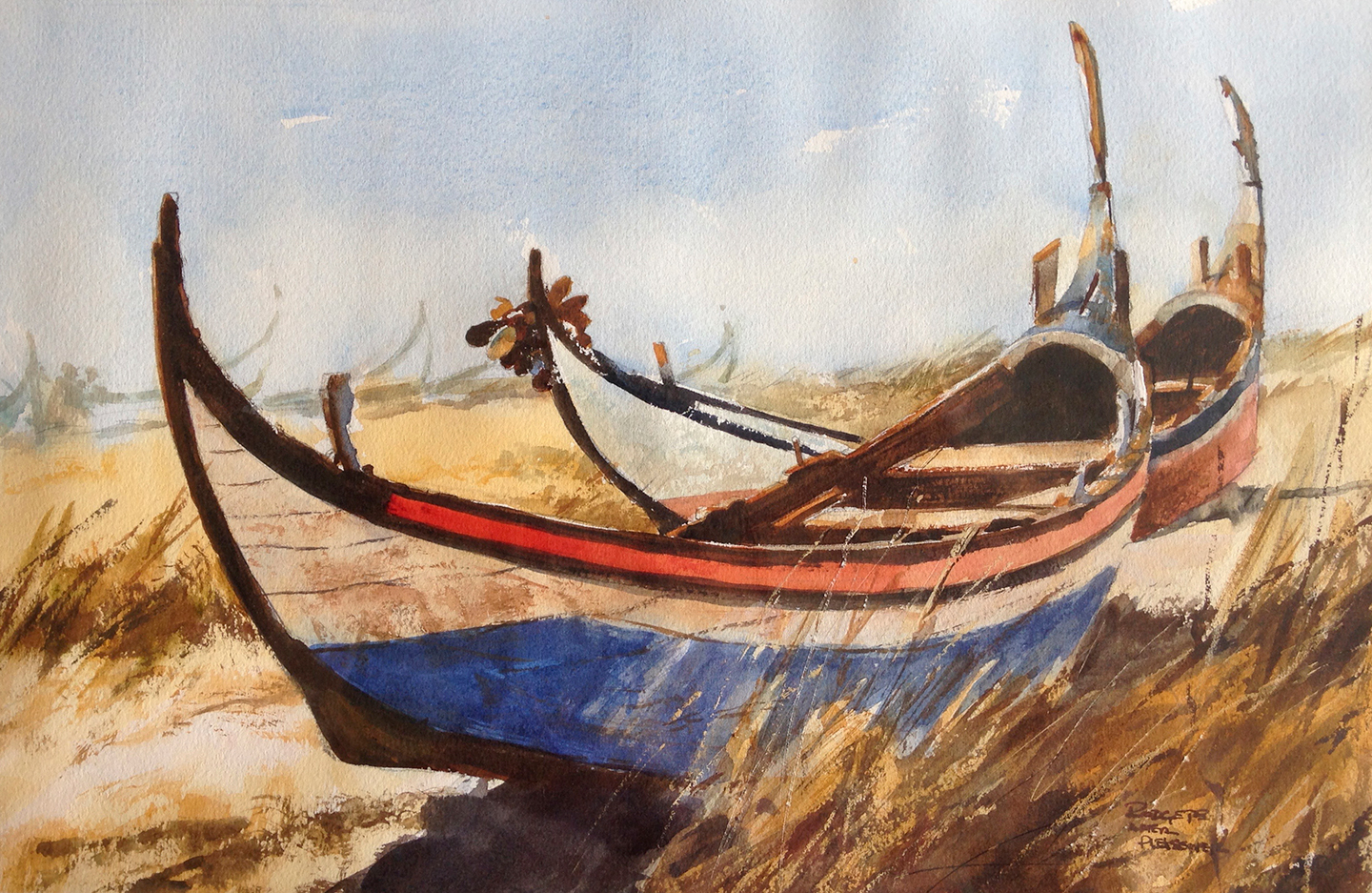 Fishing Boats; Portugal_After Pleissner
