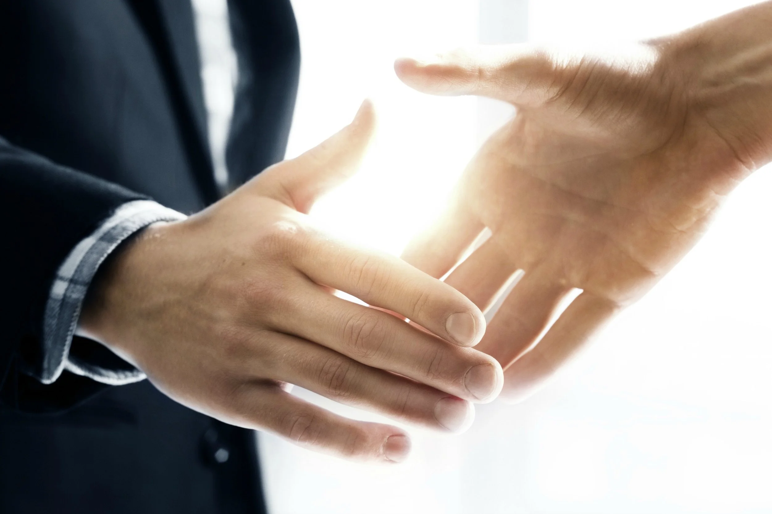 Two men shaking hands 