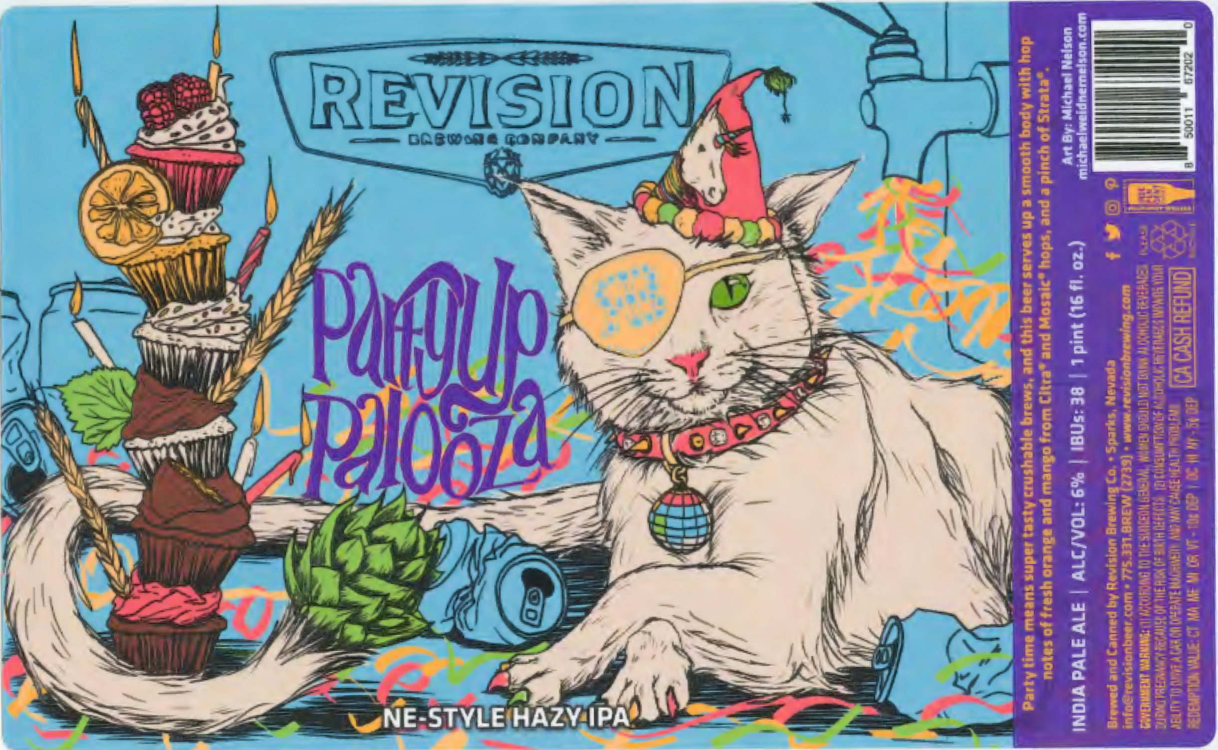 Revision Brewing Label for 6th Anniversary NE Hazy IPA