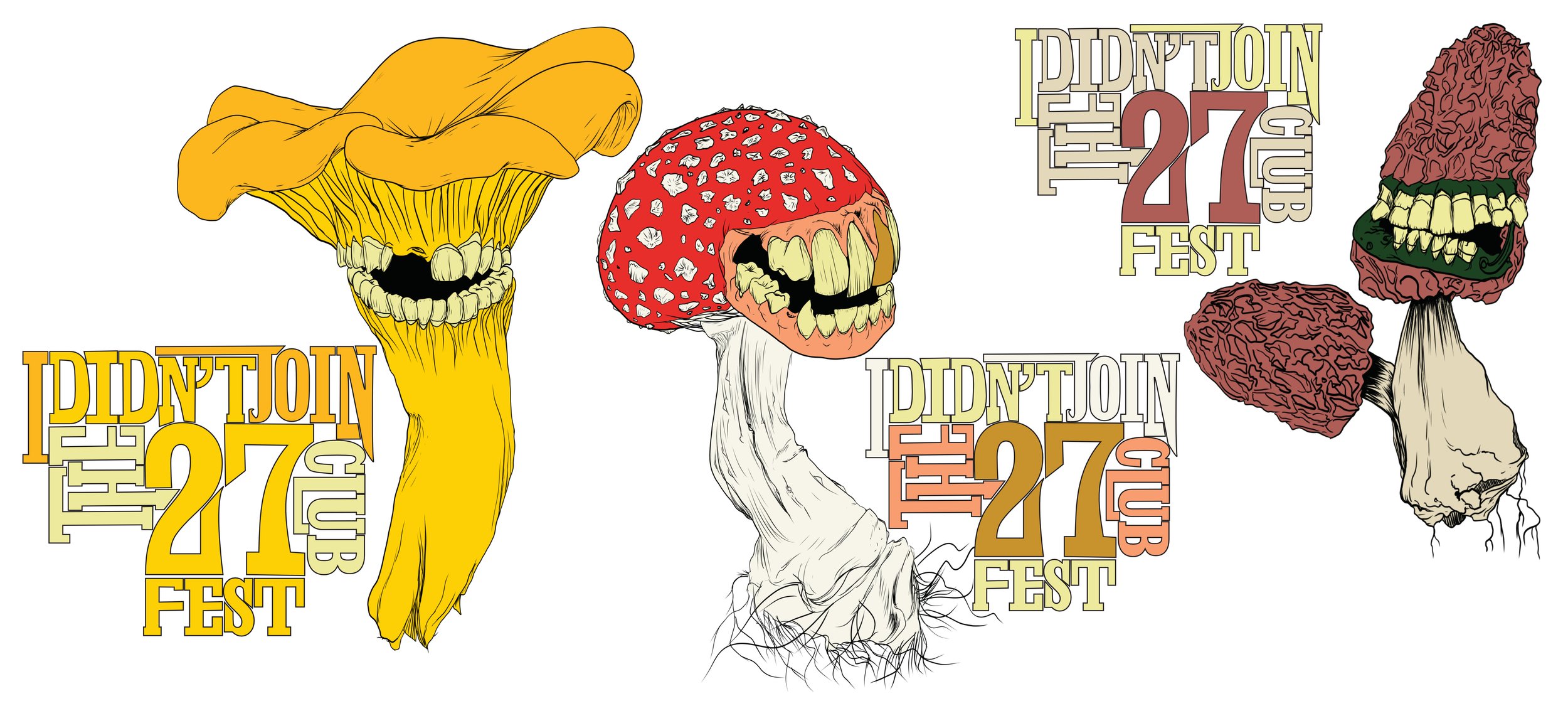 Merch Designs for I Didn't Join the 27 Club Festival