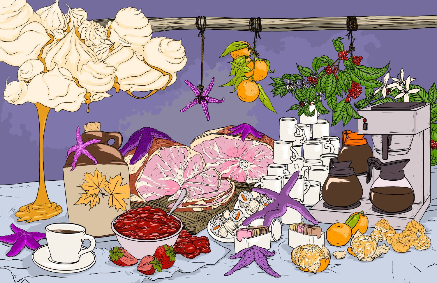 Starfish and Coffee Still Life