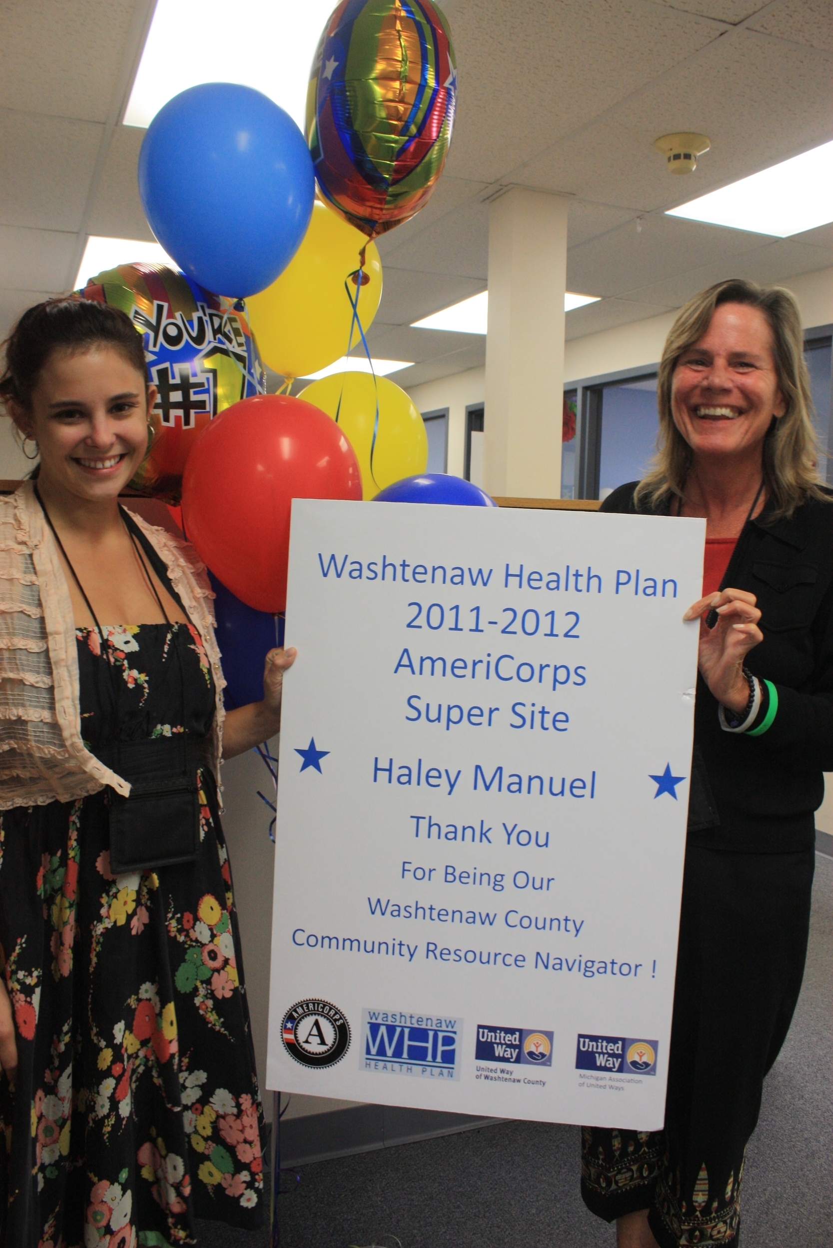 Haley (l) with her Americorps supervisor, Krista Nordberg (r)