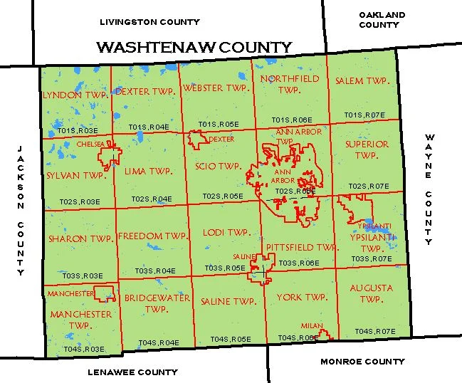 About Us Healthcare Counts Map Of Washtenaw County Michigan
