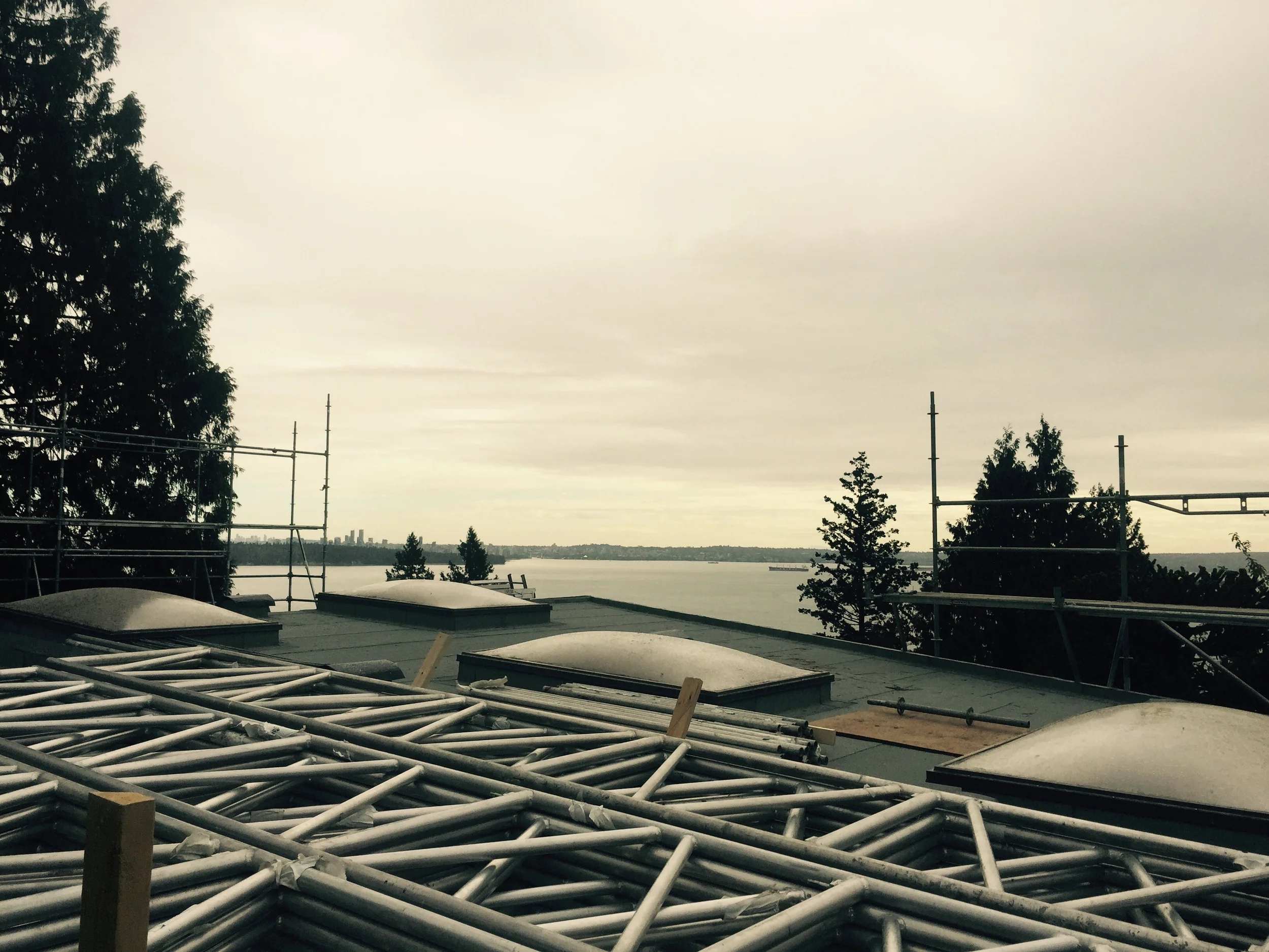 This is the view after we took down the trusses and scaffold.