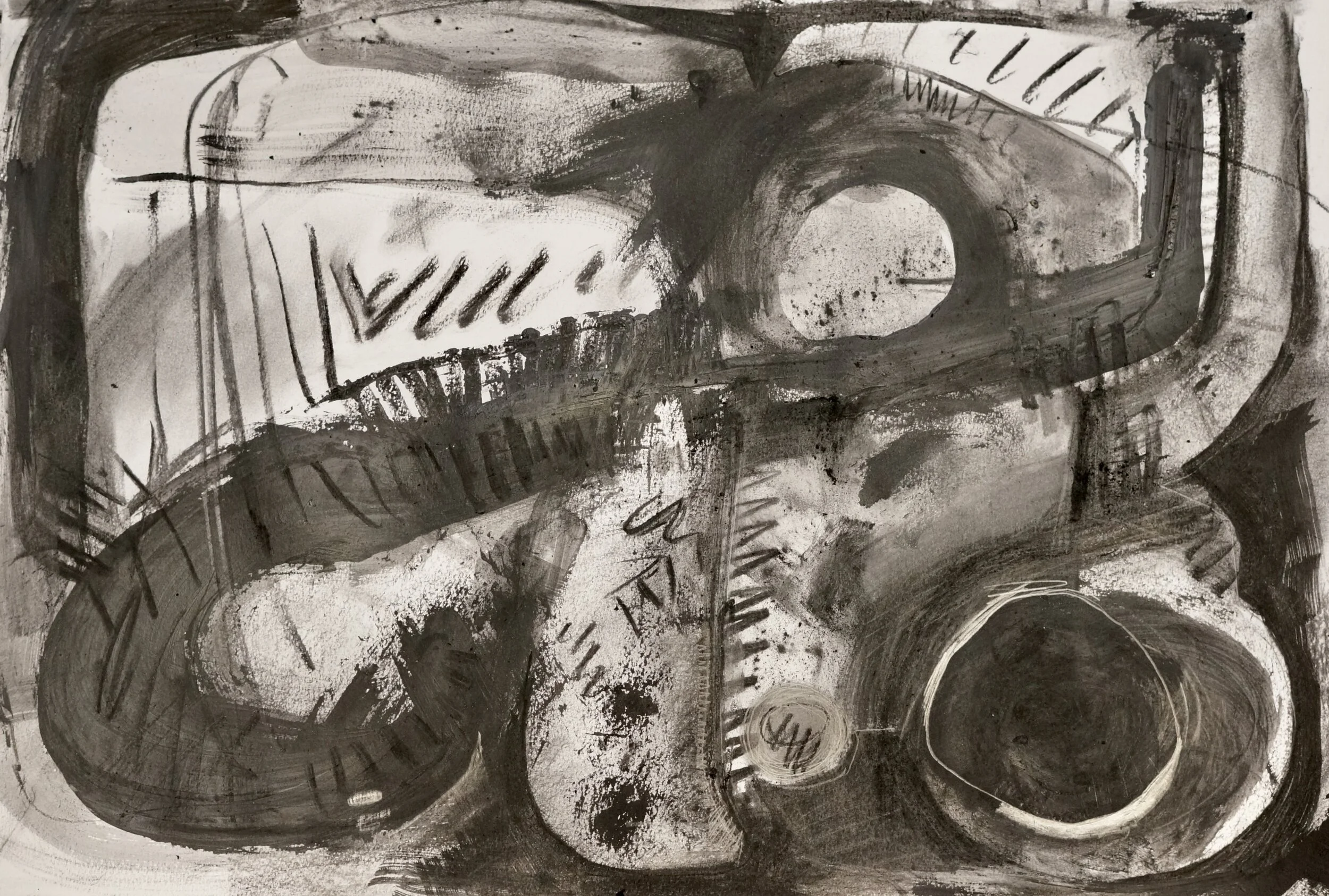 'Out Matter'  A2  Ink, charcoal, gouache and oil pastel on paper