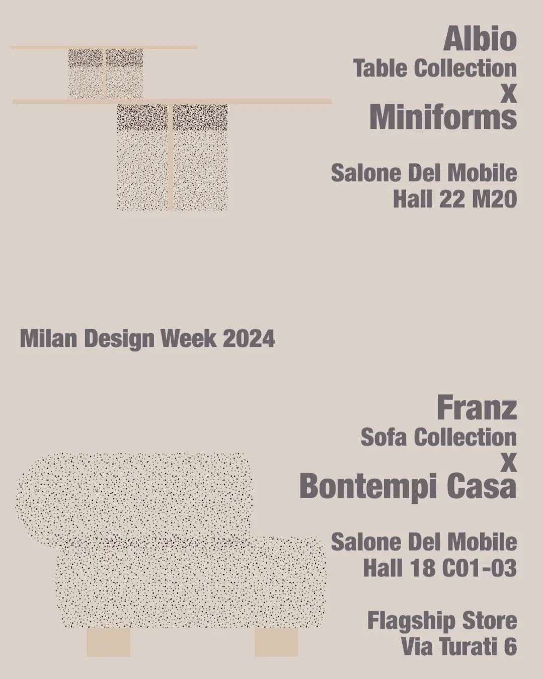 From tomorrow you can see some of our new products that we have designed for the Italian furniture manufacturers @miniformsofficial and @bontempi_casa 

#salonedelmobile2024 #salonedelmobile #mdw #mdw24 #milanfurniturefair #miniforms #bontempi #bonte