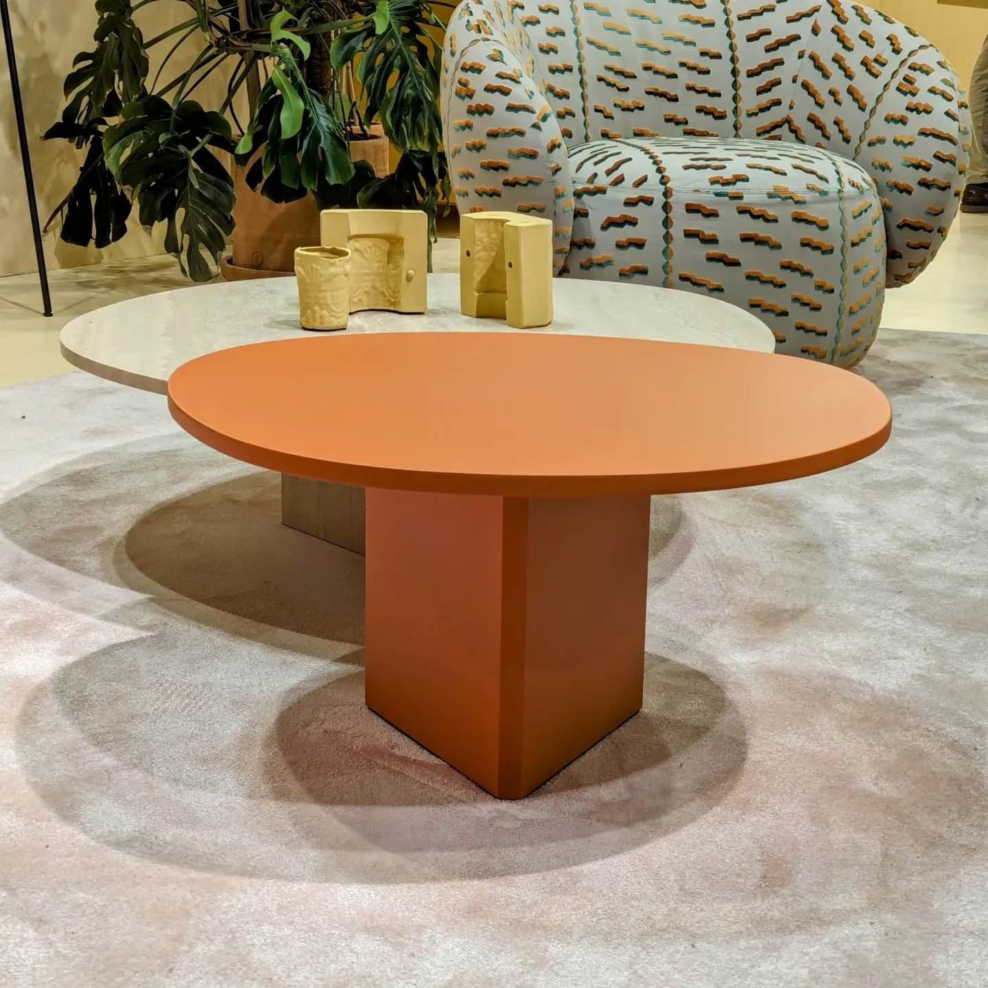The new Albio coffee table collection that I designed for the Italian brand @miniformsofficial . Launched this week at the Salone del mobile, this collection features a triangular base that contrasts an organically shaped top.

@isaloniofficial 

Her