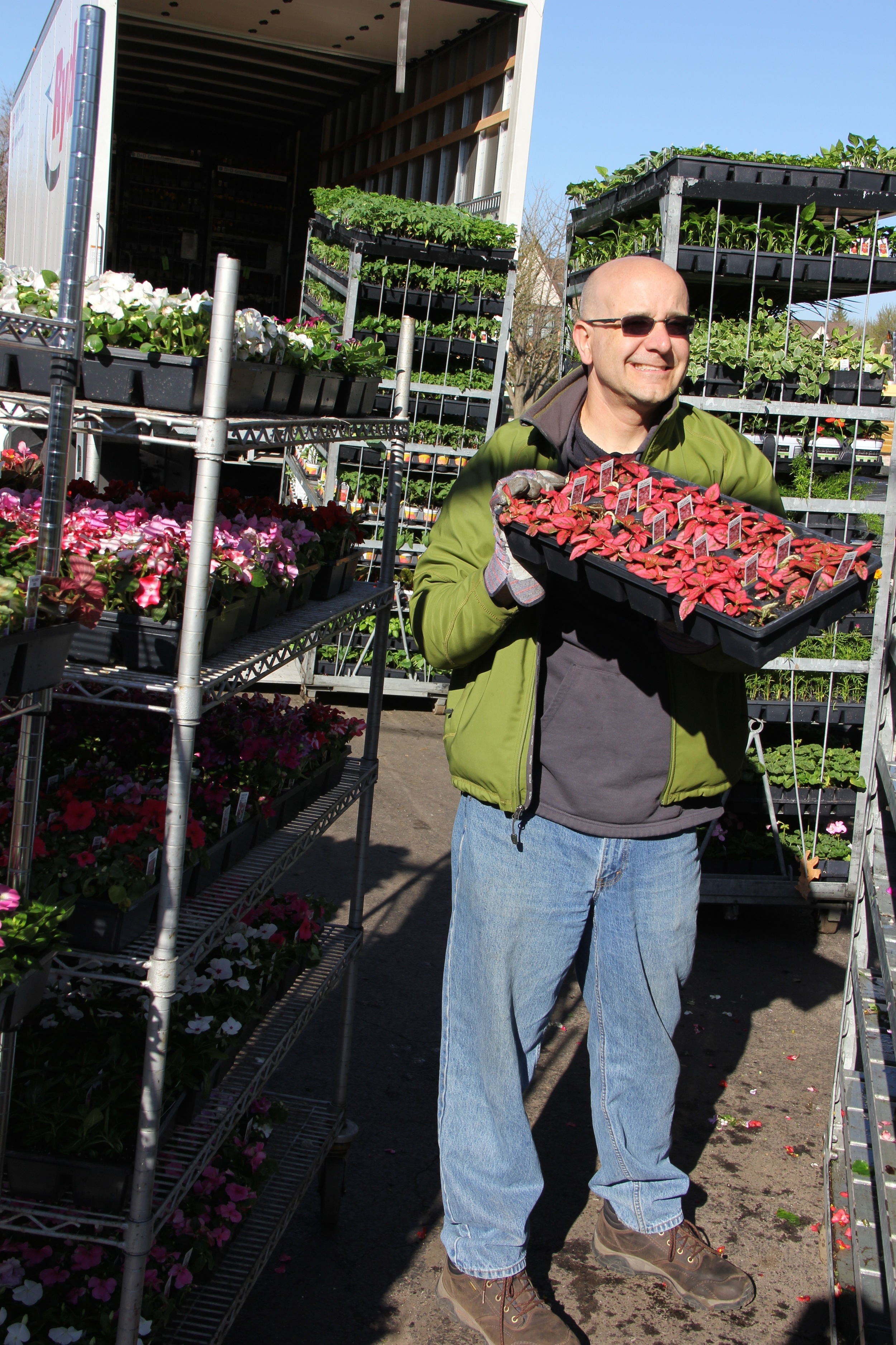 Tony enjoying the unloading process.