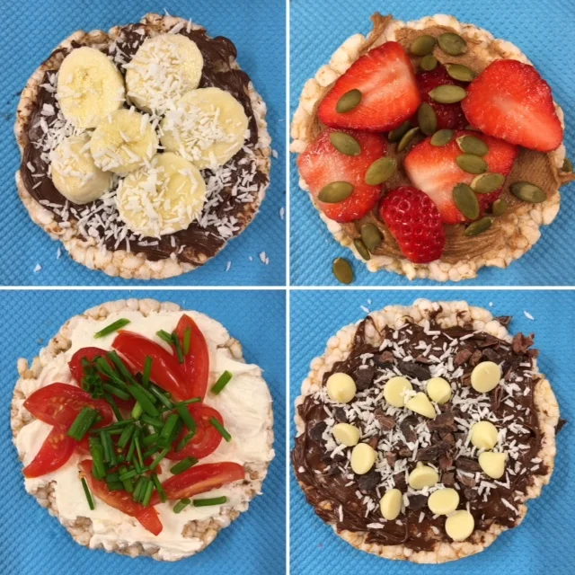 Rice cakes are a versatile and light option for topping with all of your favourite ingredients!